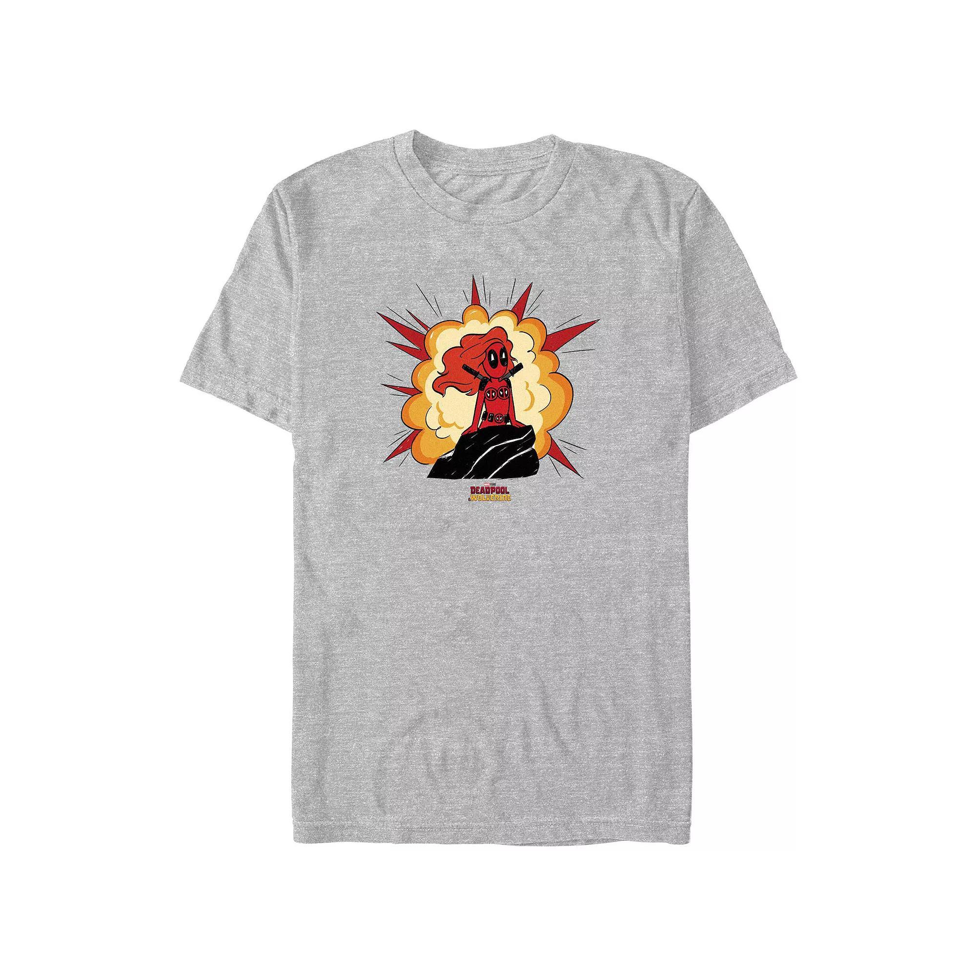 Big & Tall Marvel Deadpool & Wolverine The Little Mermaid Parody Poster Graphic Tee, Men's, Size: Large Tall, Athletic Grey Product Image