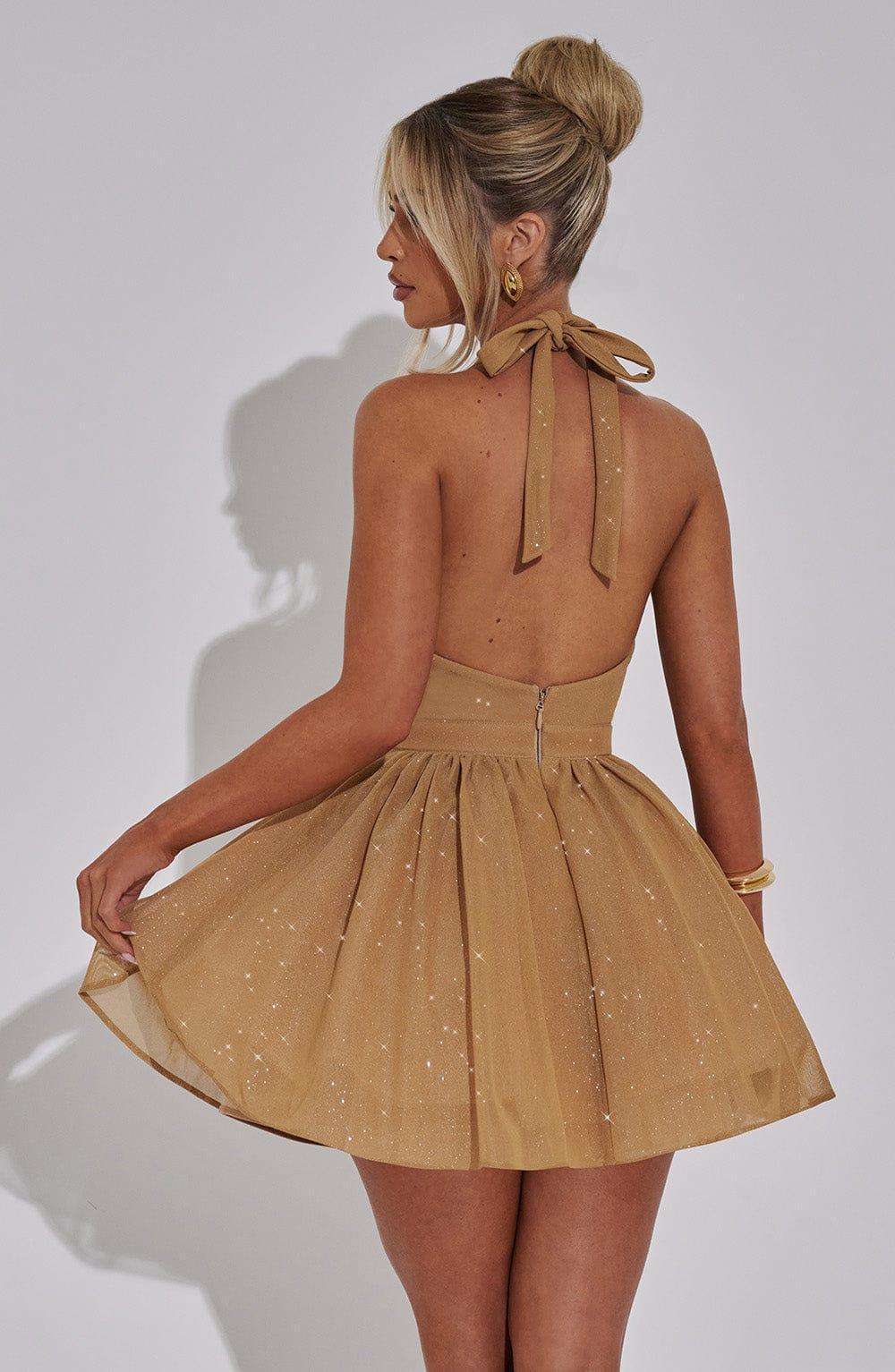 Pippa Mini Dress - Gold Sparkle Product Image
