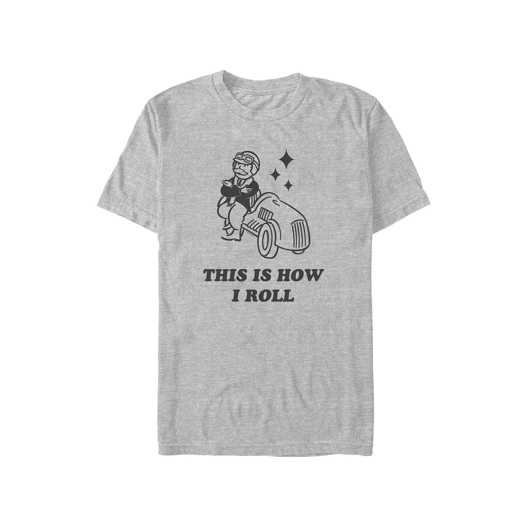 Big & Tall Monopoly This Is How I Roll Graphic Tee, Men's, Size: 3XB, Athletic Grey Product Image