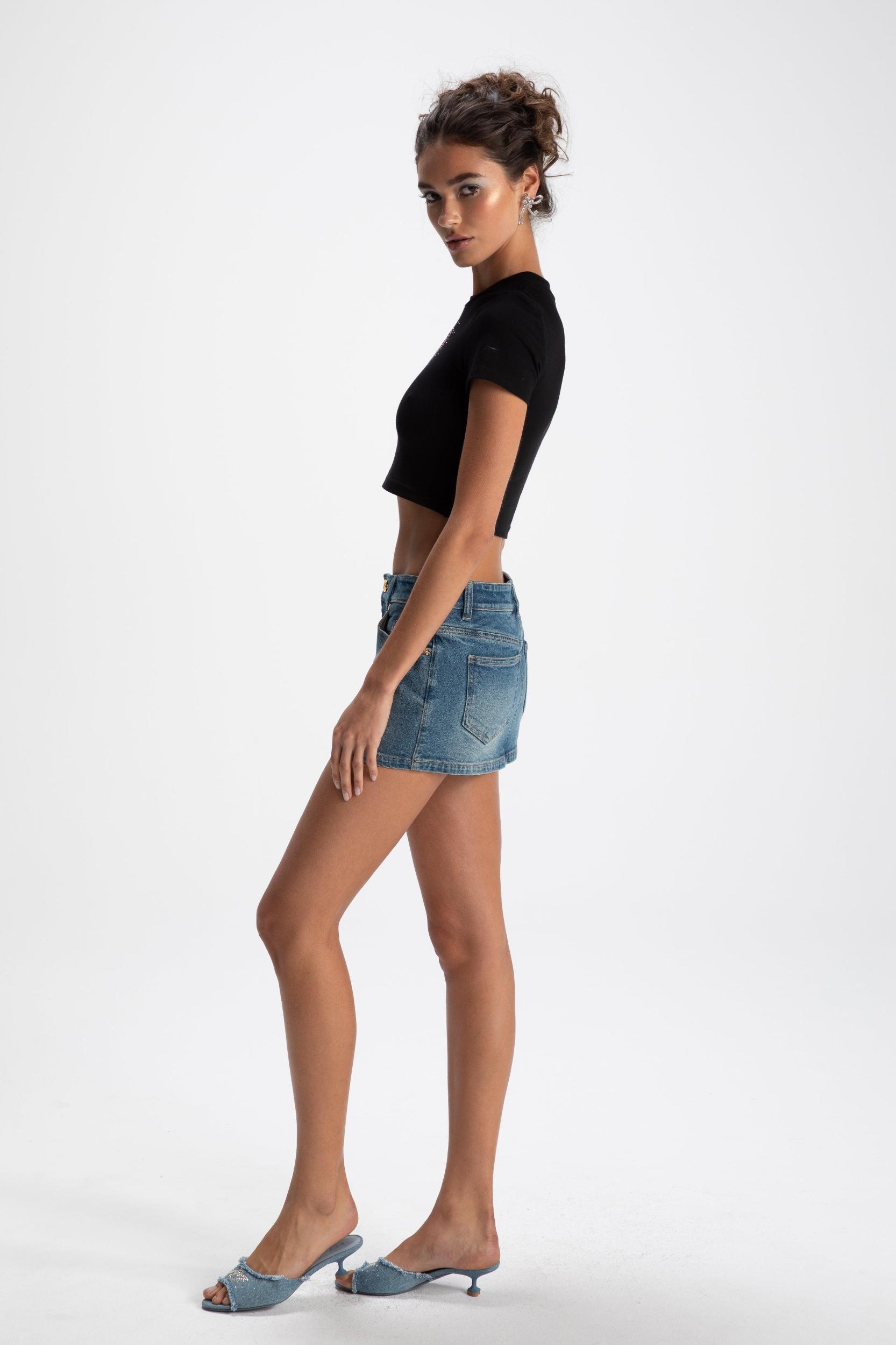 Chloe Rose Denim Mini Skirt Product Image