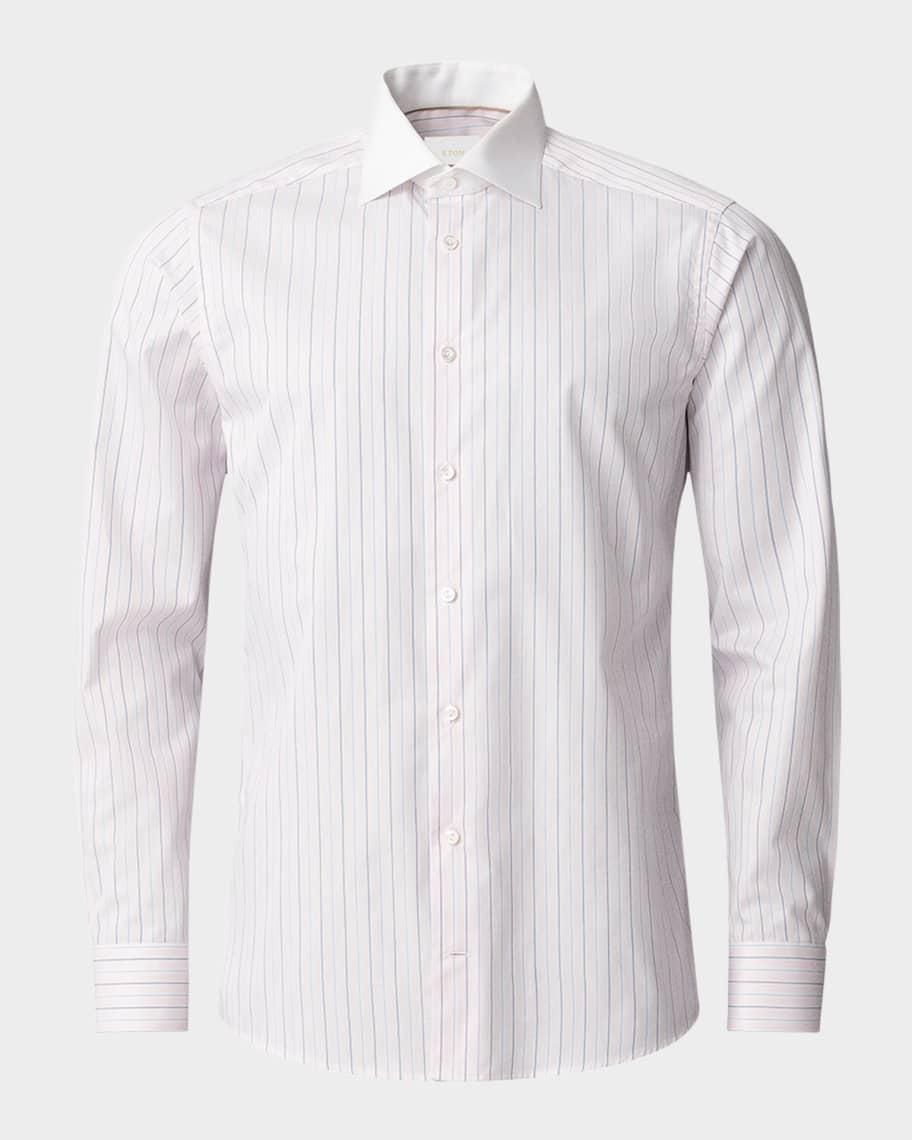 Mens Contemporary-Fit Elevated Striped Button-Front Shirt Product Image
