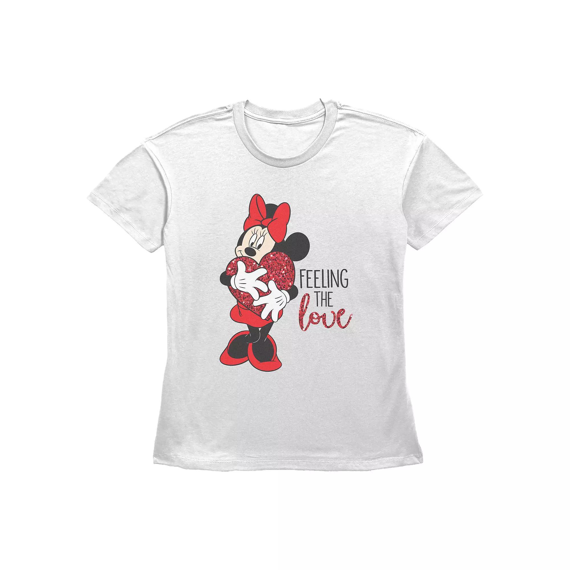 Disney's Minnie Mouse Feeling The Love Women's Graphic Tee, Size: XL, White Product Image
