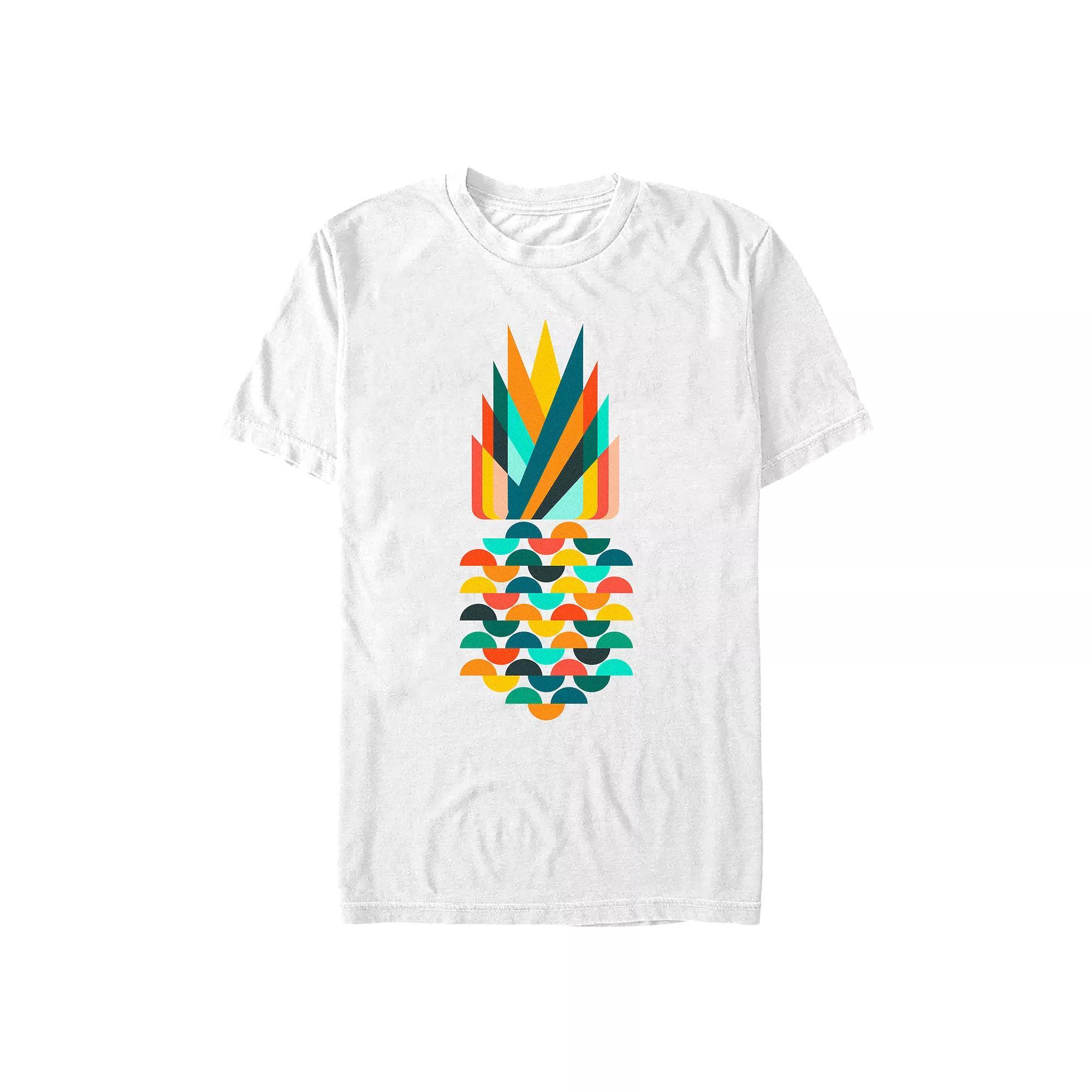 Big & Tall Geometric Pineapple Graphic Tee, Men's, Size: 4XL Tall, White Product Image
