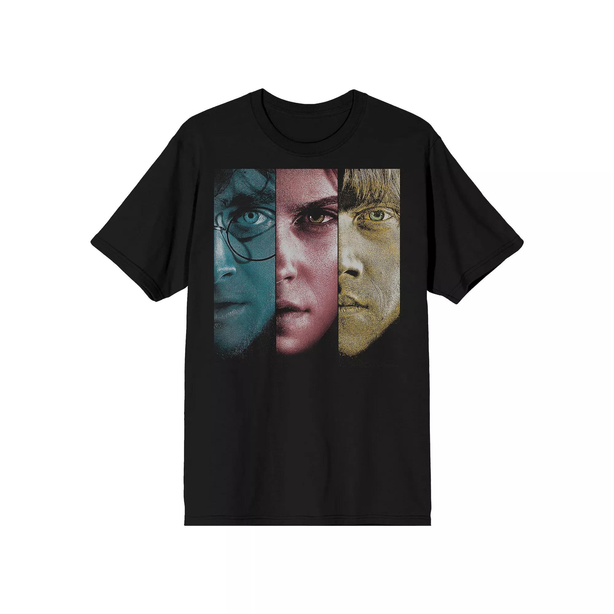 Men's Harry Potter Faces Tee, Size: Large, Black Product Image
