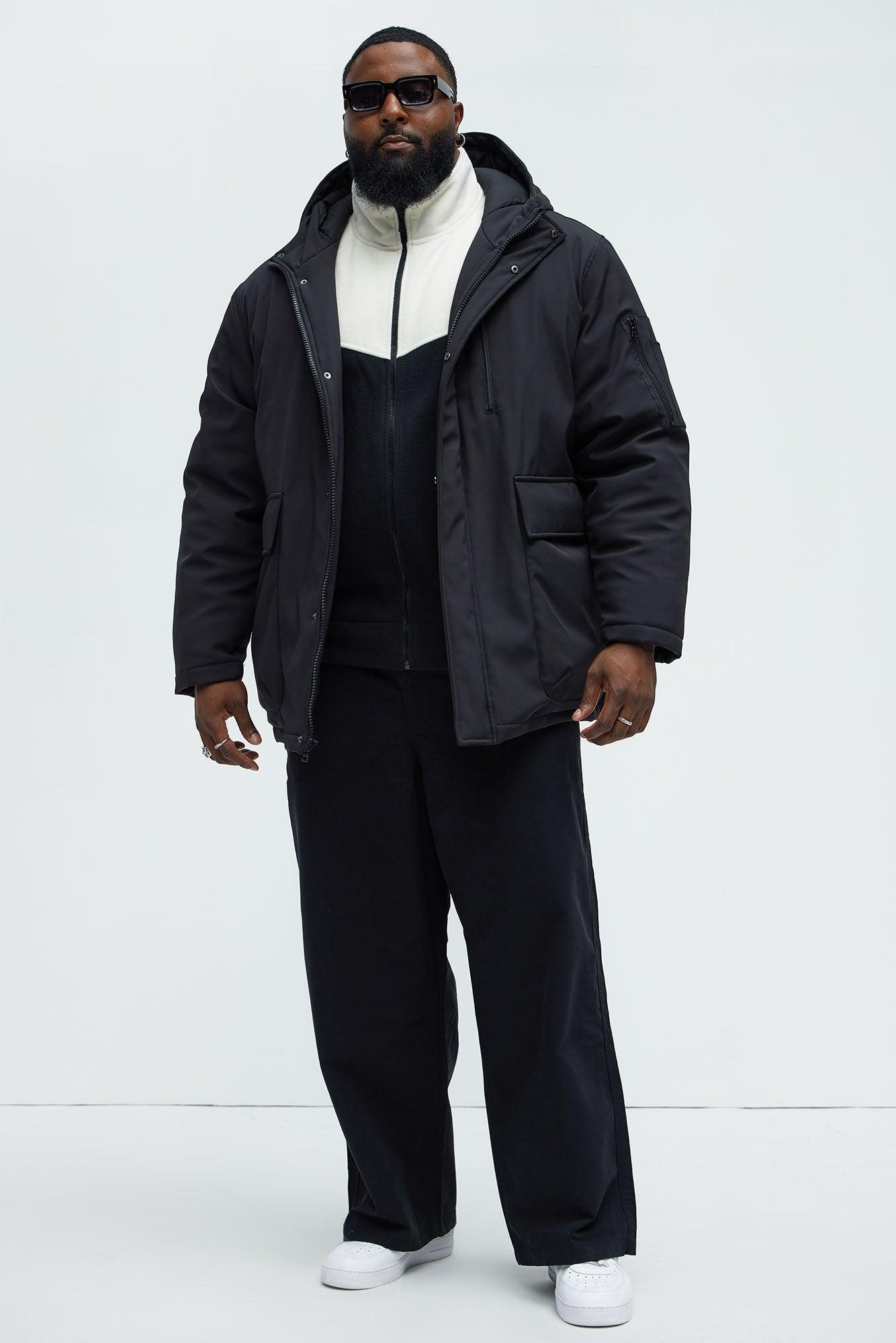 Better Days Padded Hooded Long Coat - Black Product Image