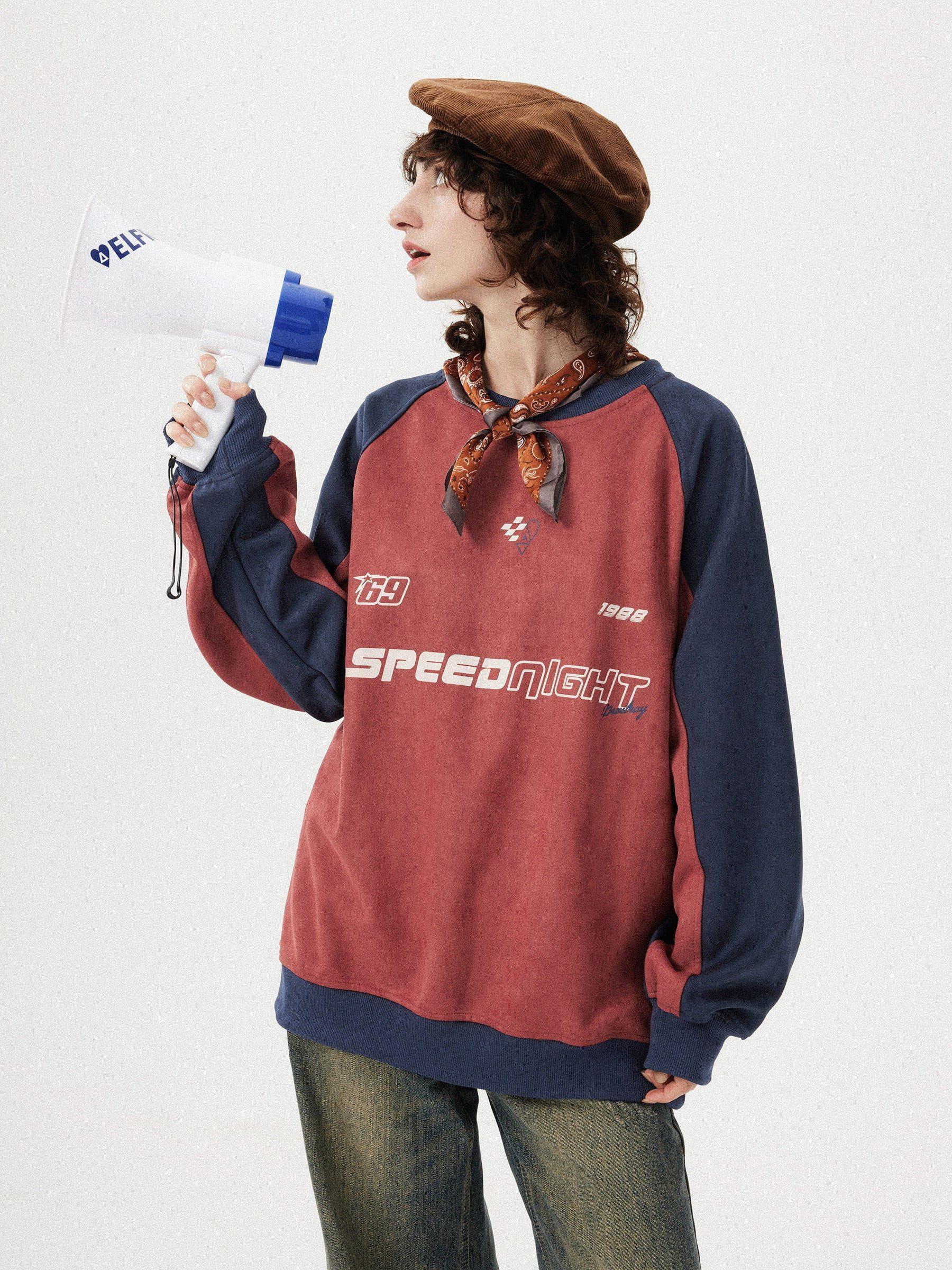 Aelfric Eden Vintage Patchwork Suede Sweatshirt Product Image