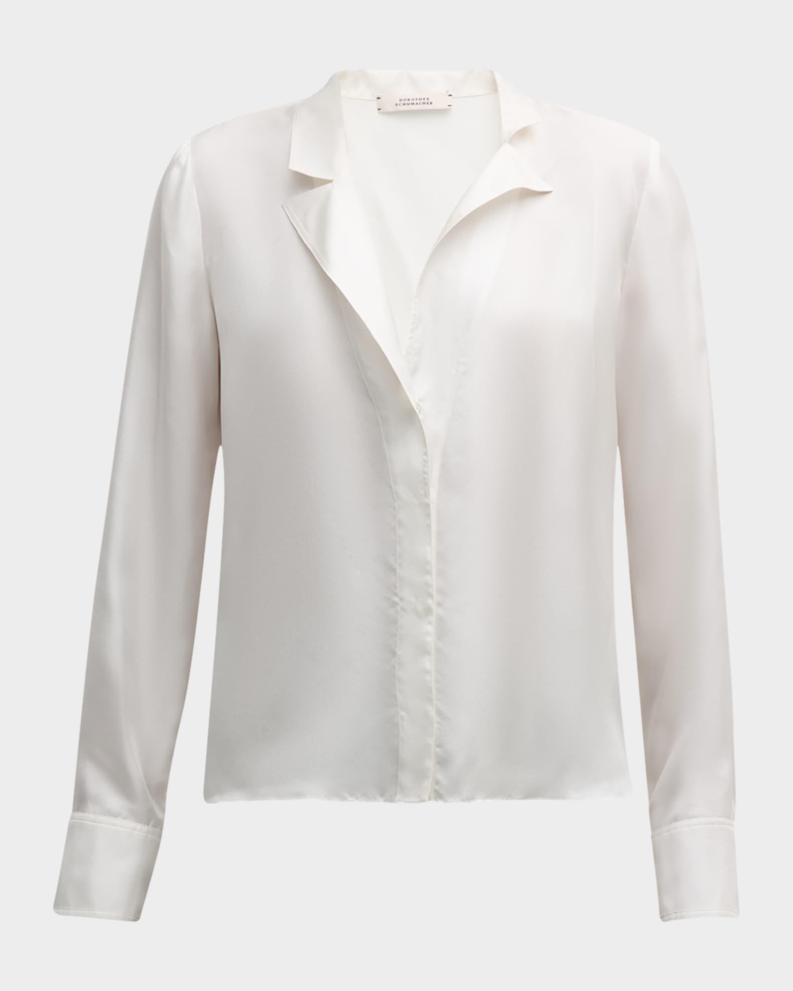 Trench It Up II Button-Down Silk Blouse Product Image