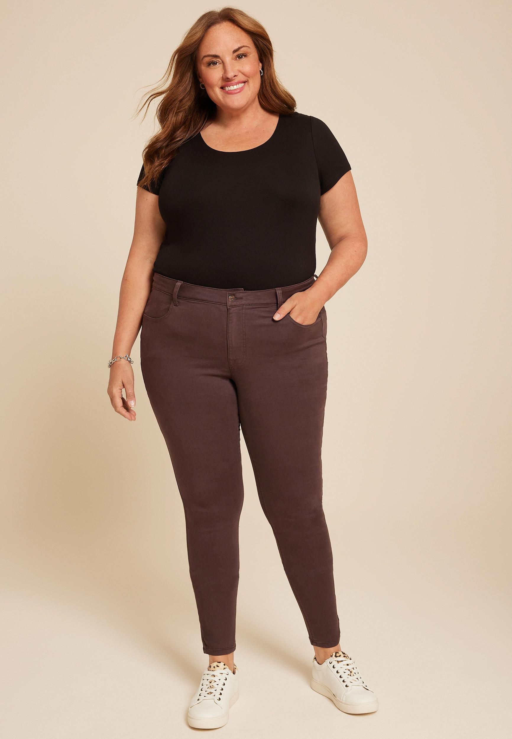 Maurices Plus Size Jeans Womens Jeans High Rise Color Jegging Gray Denim Size 24W Product Image