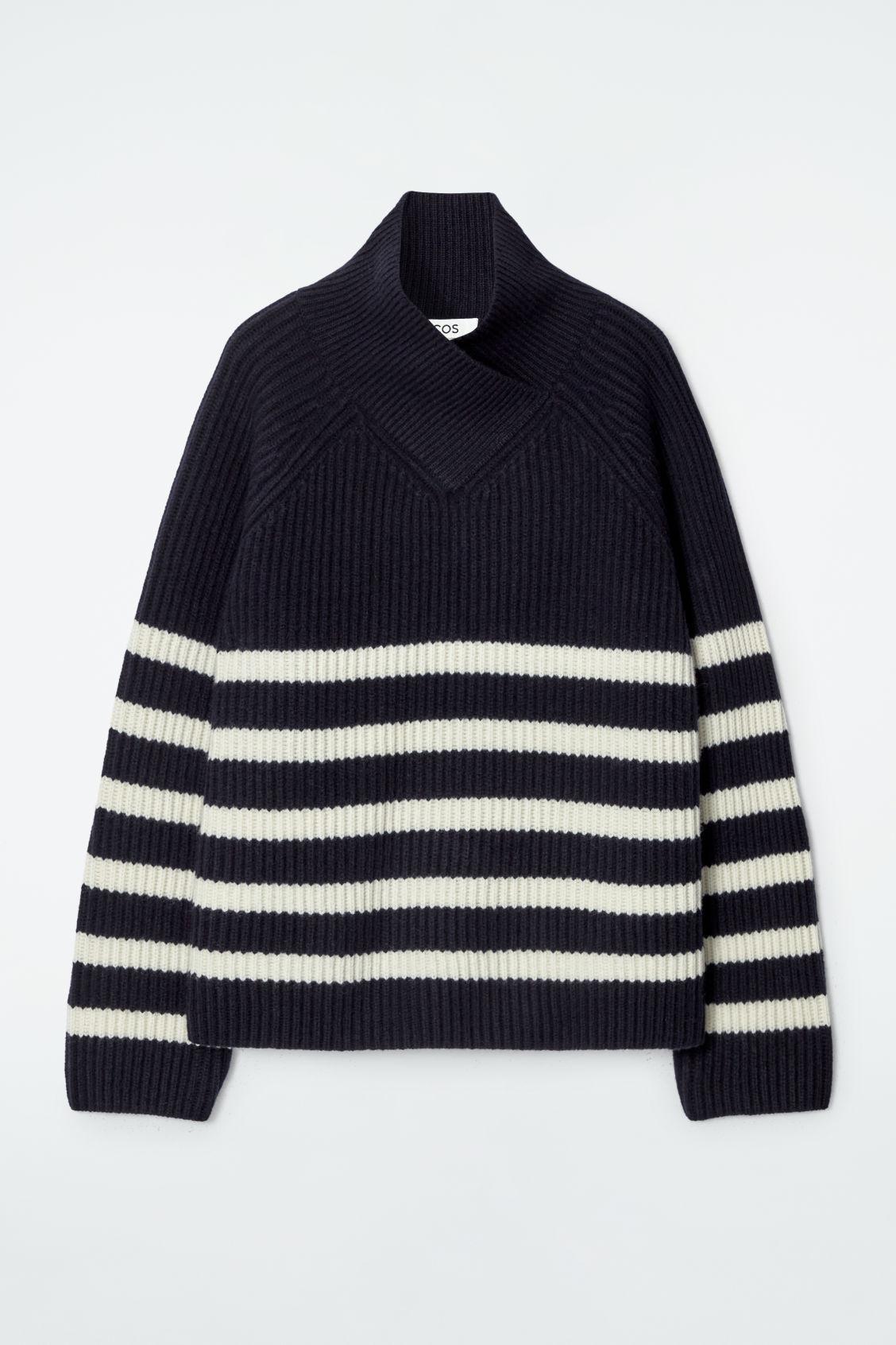 WRAP-COLLAR MERINO WOOL SWEATER Product Image