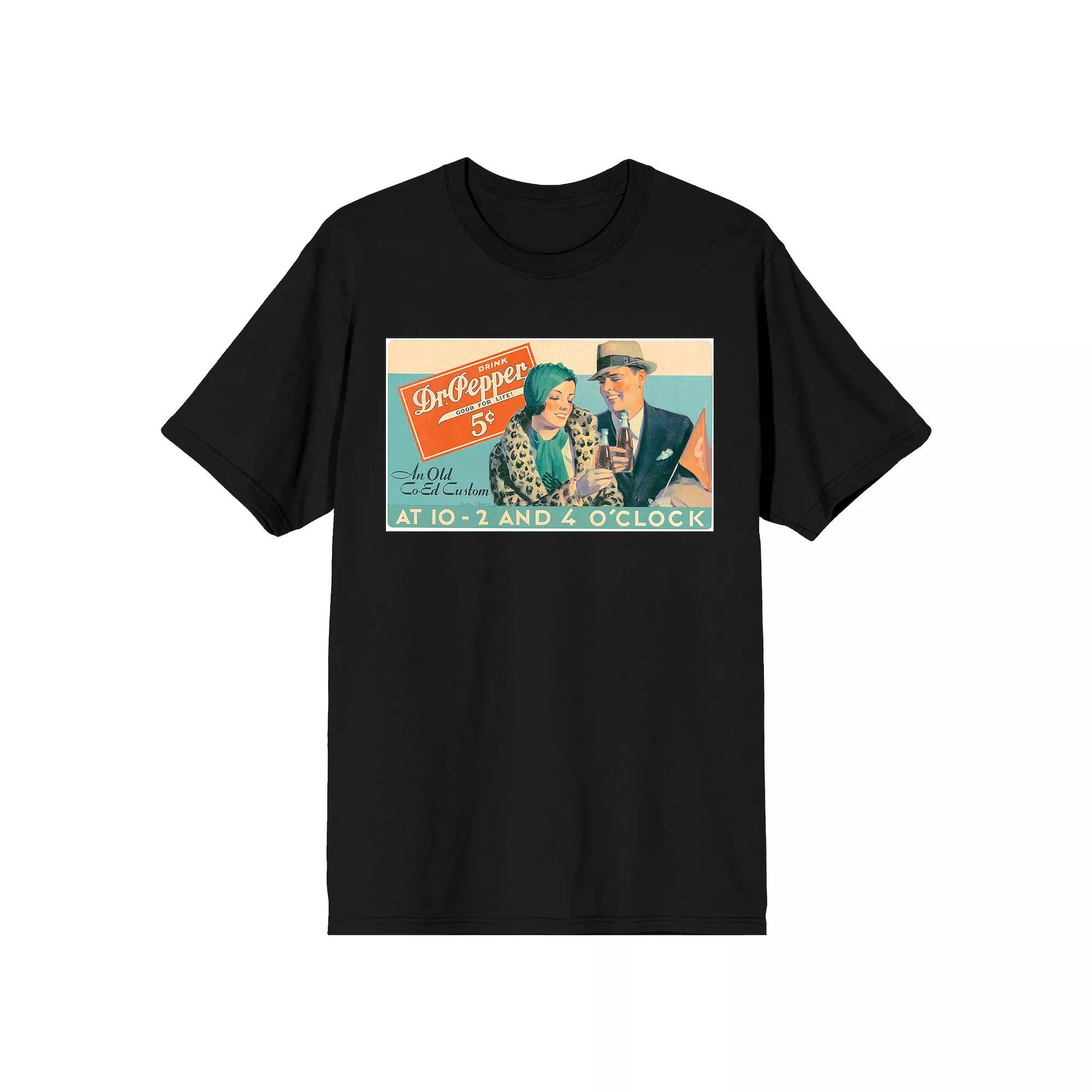 Men's Dr. Pepper Vintage Graphic Tee, Size: Small, Black Product Image