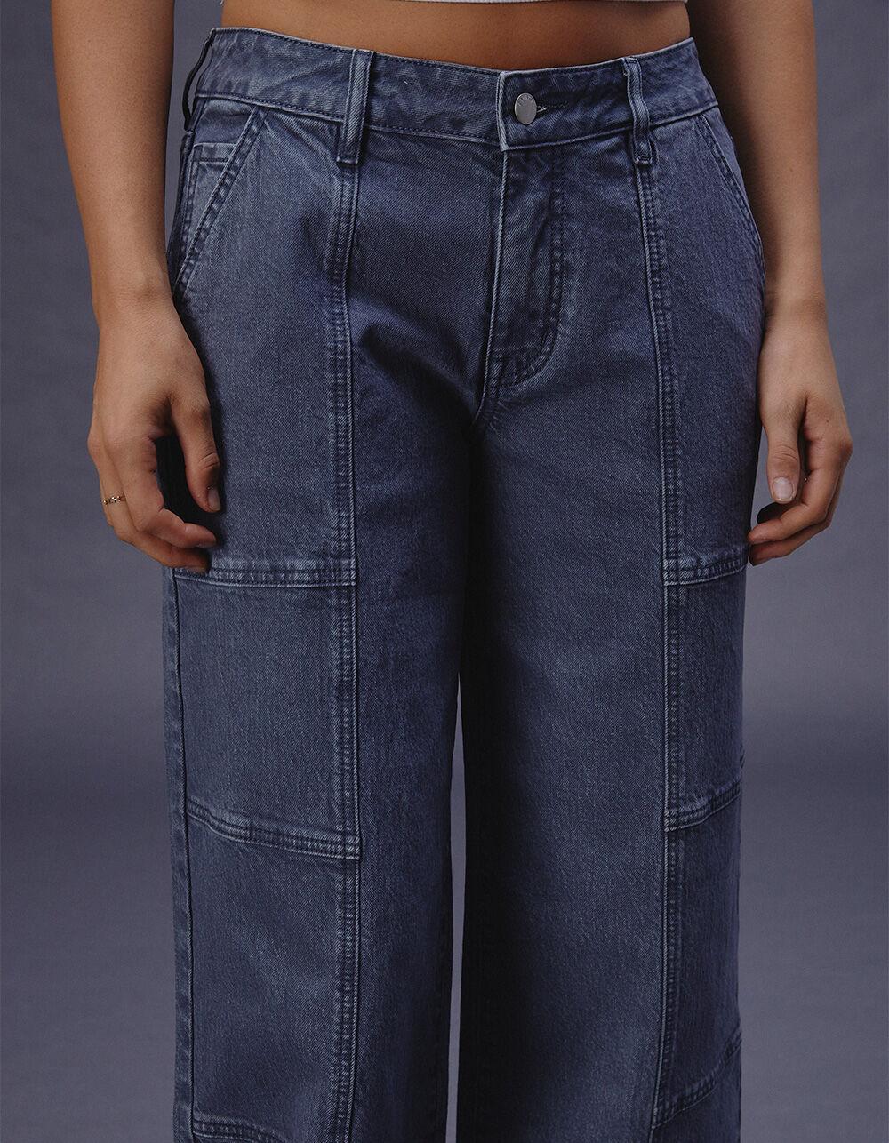 RSQ Womens Mid Rise Seam Loose Fit Pants - NAVY Product Image