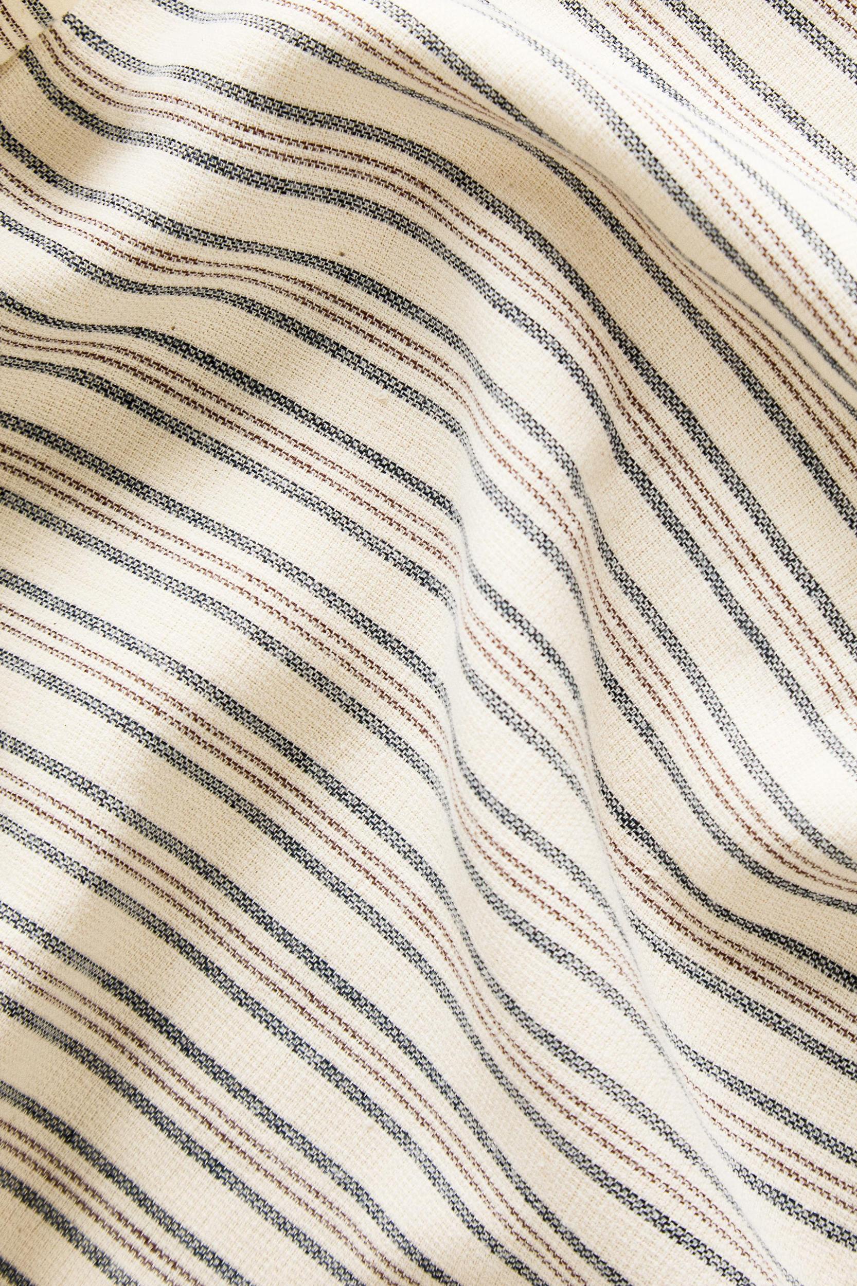STRIPED COTTON BEACH TOWEL WITH FRINGING Product Image