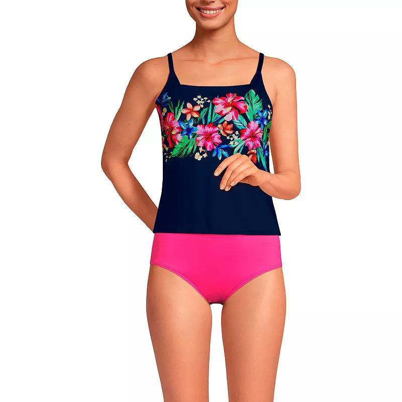 Women's Lands' End Chlorine Resistant Squareneck Tankini Swimsuit Top, Size: Small, Black Product Image