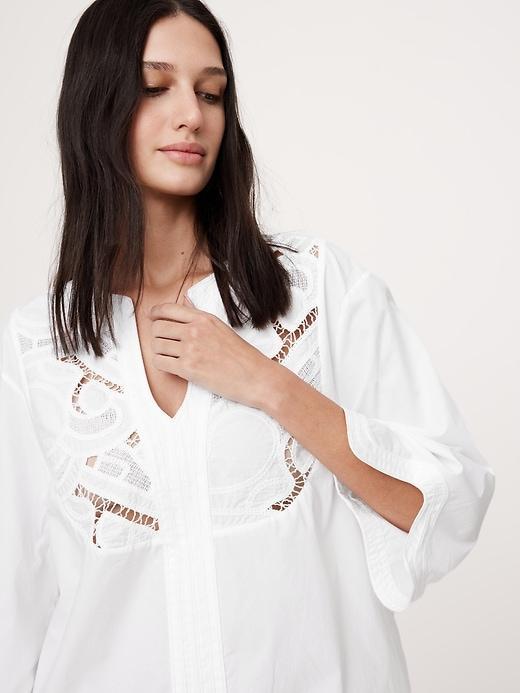Embroidered Cotton Poplin Kaftan Product Image