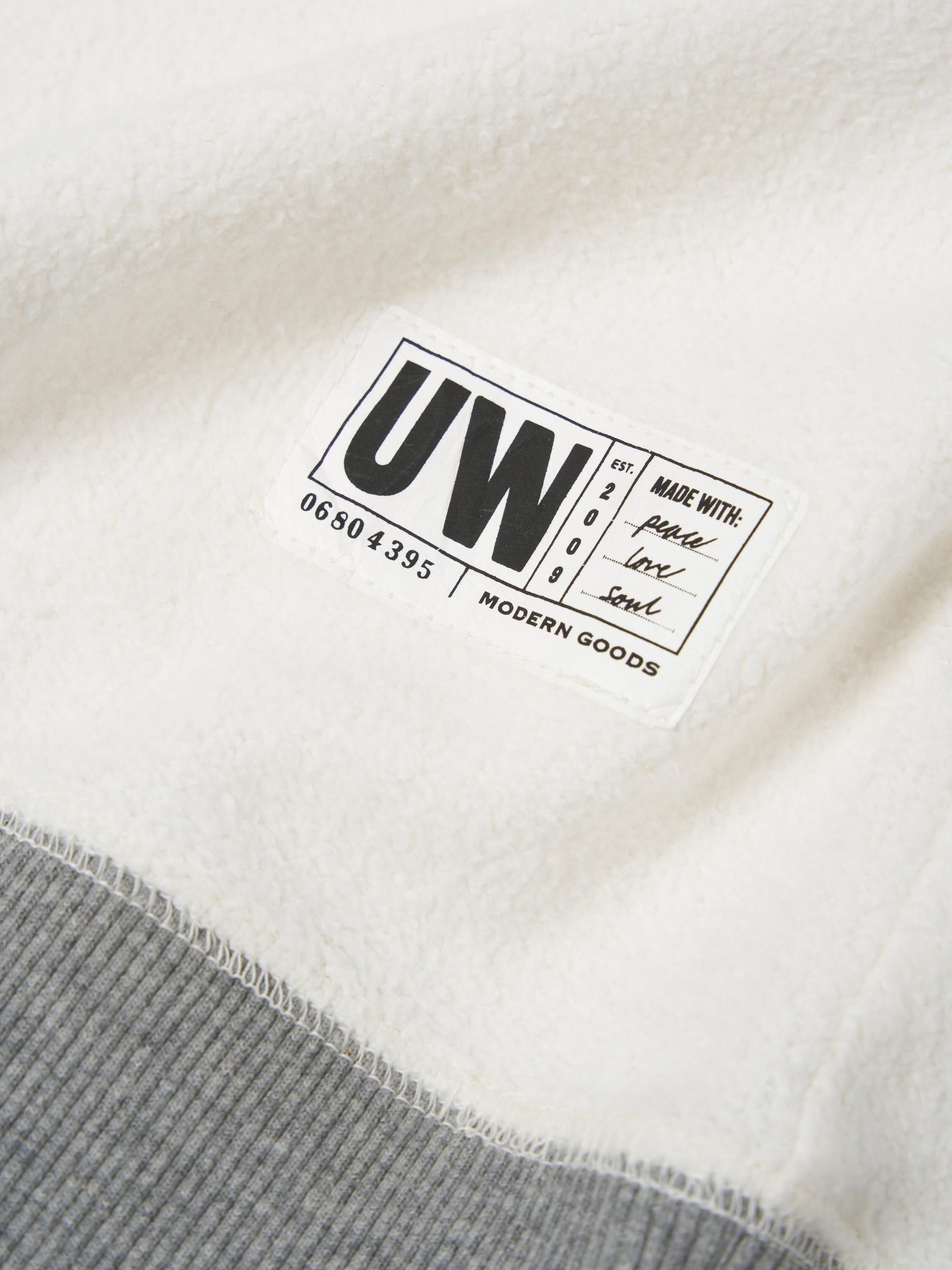 Ecru Brush Back Sweat Short Sleeve Crew Product Image