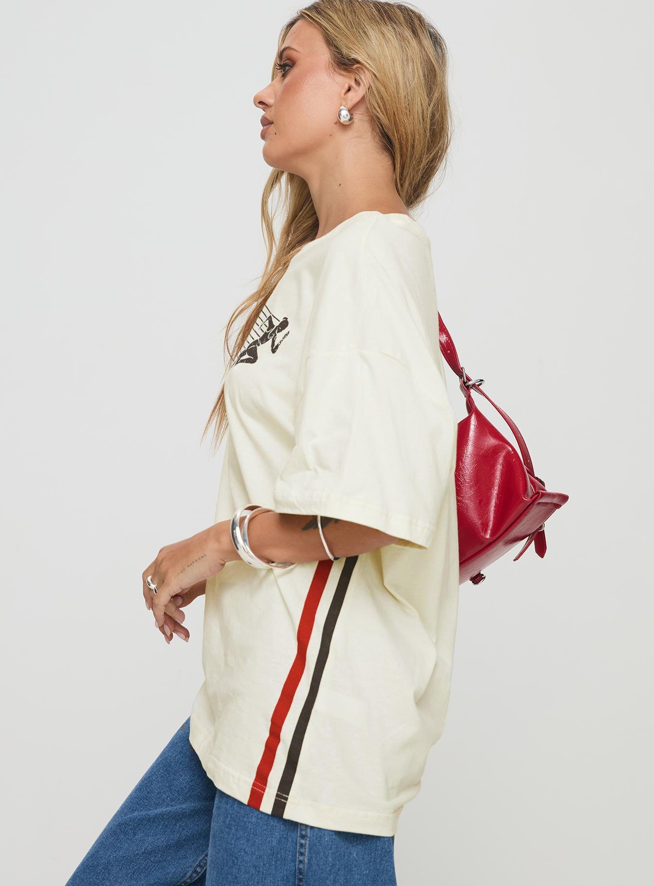 Brklyn Running Oversized Tee White Product Image