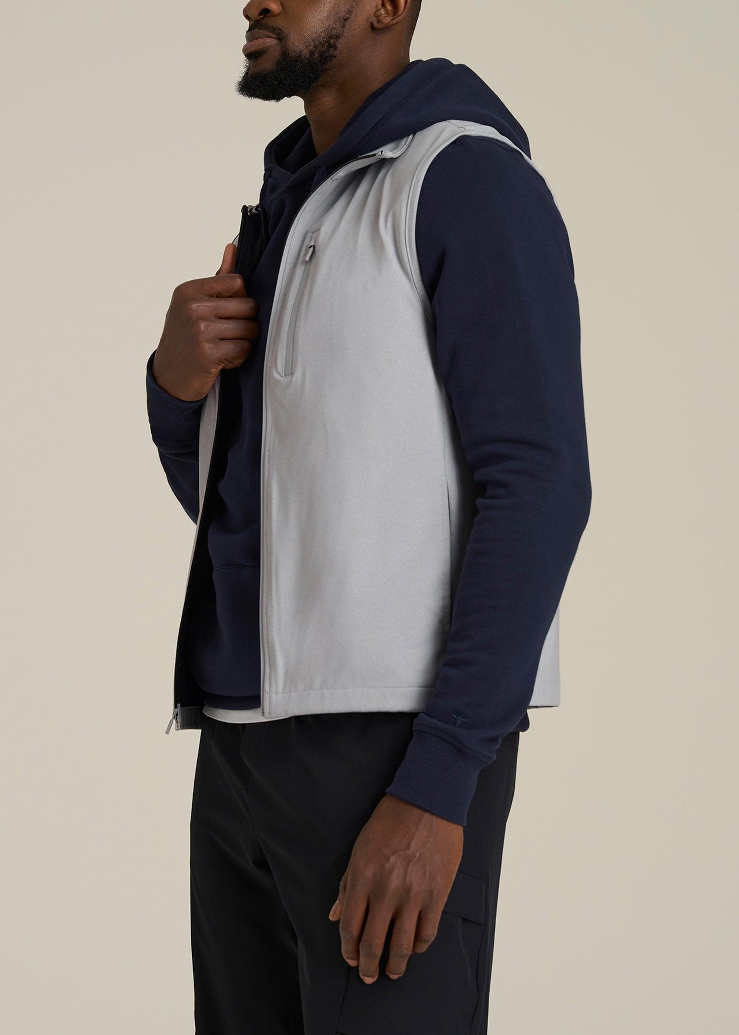 Performance Vest for Tall Men in Light Grey Mix Product Image