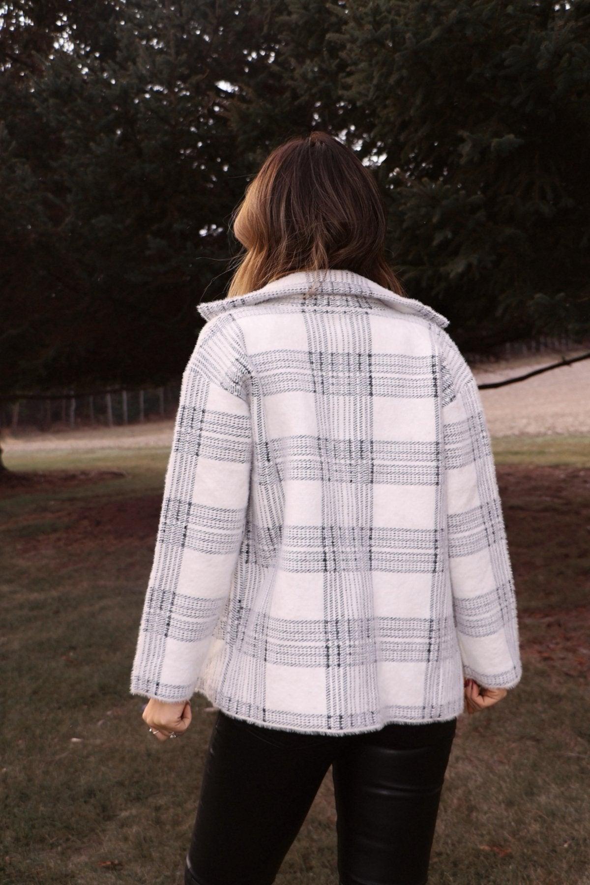 Black and White Plaid Coat - FINAL SALE Product Image