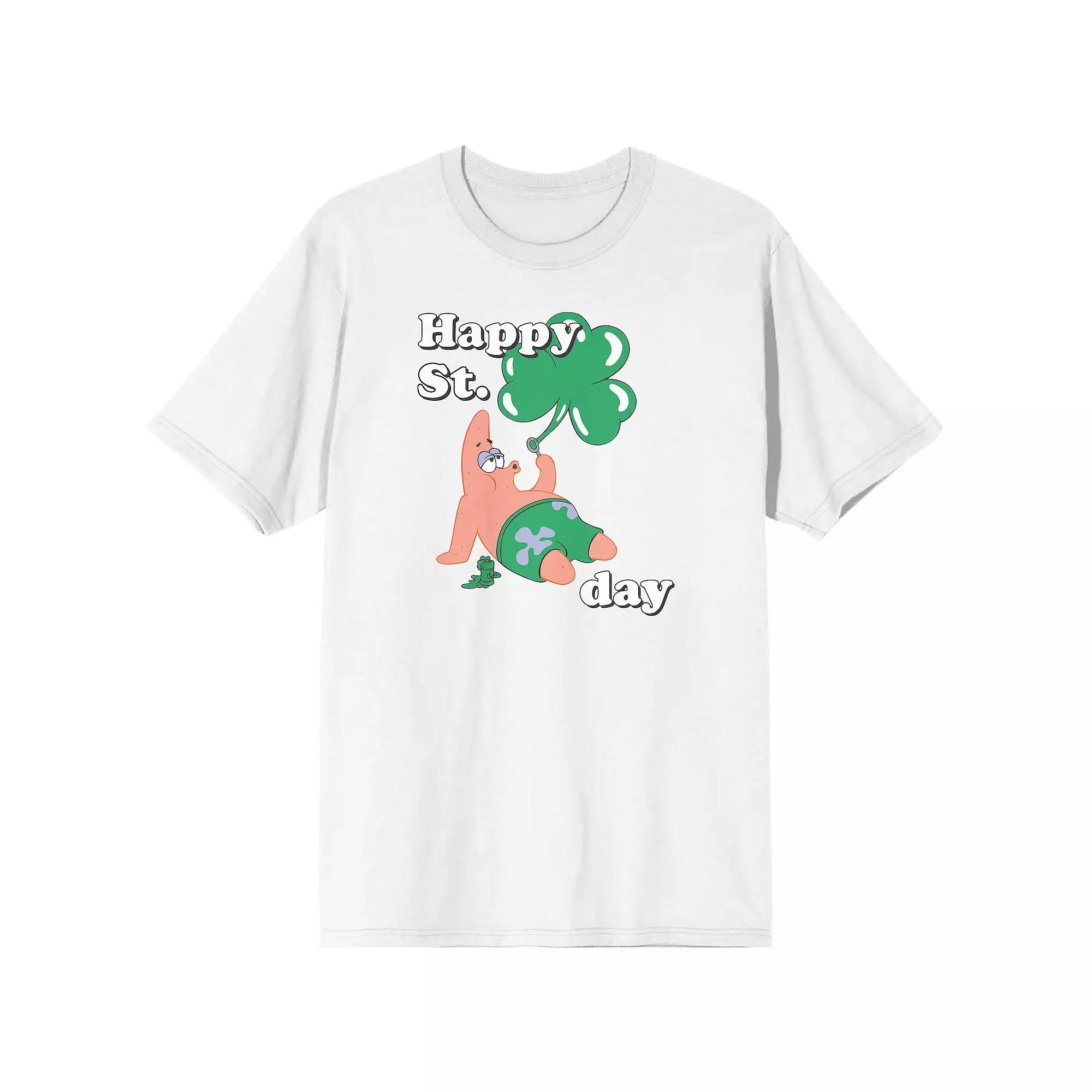 Men's Spongebob St. Patricks Day Graphic Tee, Size: XXL, White Product Image