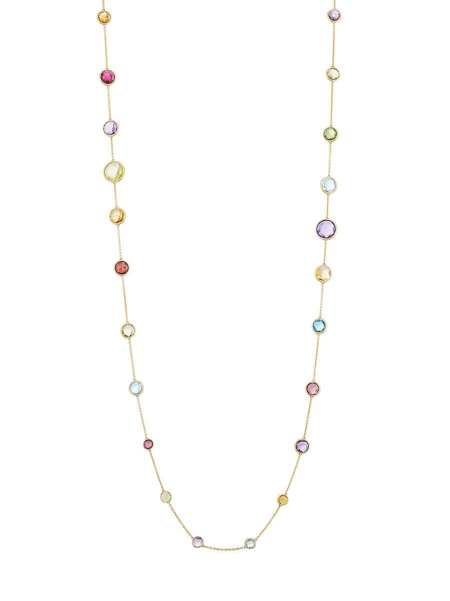 Womens Jaipur 18K Yellow Gold & Multi-Gemstone Station Necklace Product Image