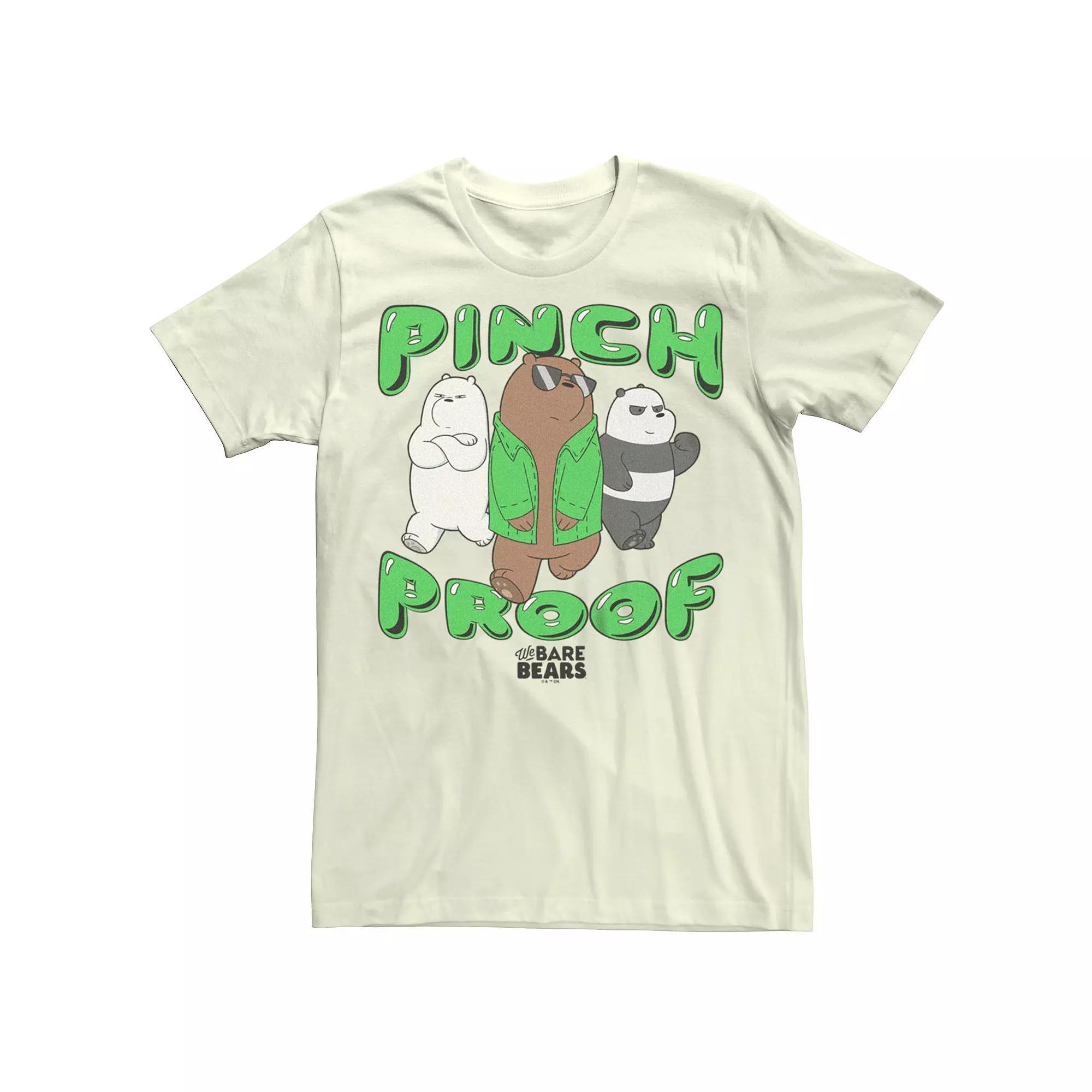 Men's We Bare Bears "Pinch Proof" St. Patrick's Day Graphic Tee, Size: Medium, Natural Product Image