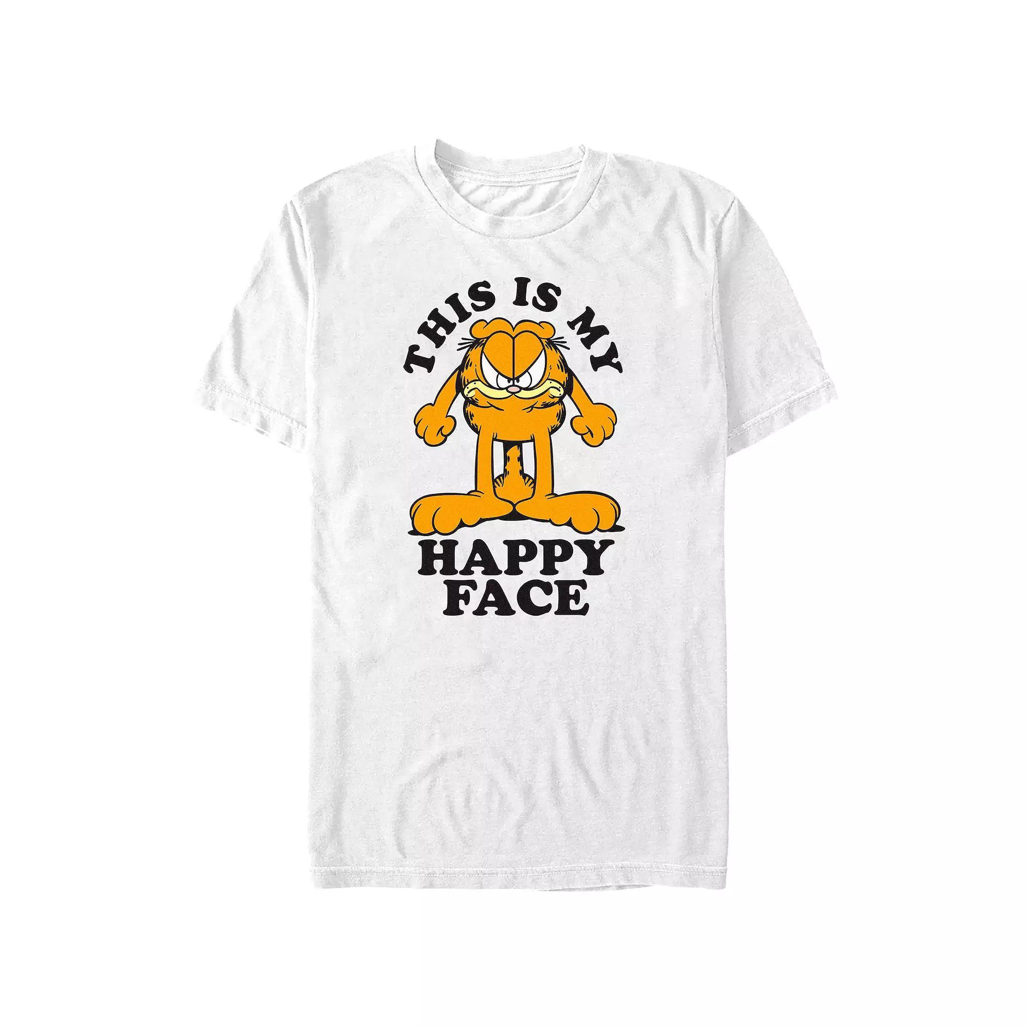 Big & Tall Garfield This Is My Happy Face Graphic Tee, Men's, Size: 5XB, White Product Image