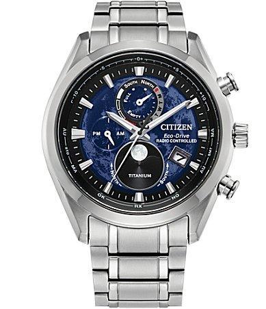 Citizen Mens Red Dial Eco-Drive Water Resistance Titanium Bracelet Watch Product Image