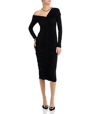 Womens Ruched Jersey Midi-Dress Product Image