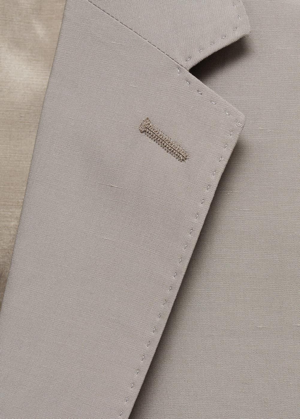 Slim-fit linen-blend suit jacket - Men | MANGO USA Product Image