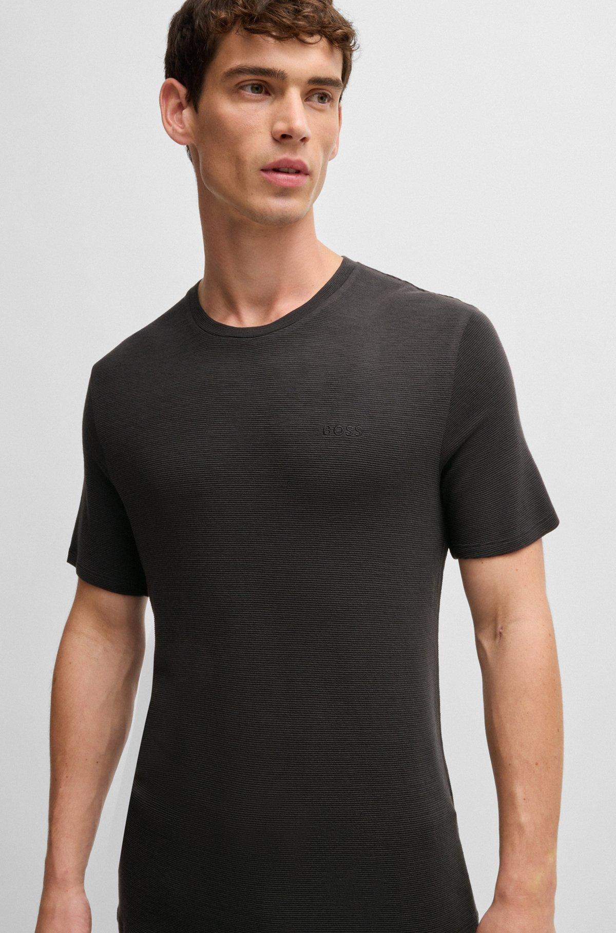 Stretch-jersey pajama T-shirt with embroidered logo Product Image