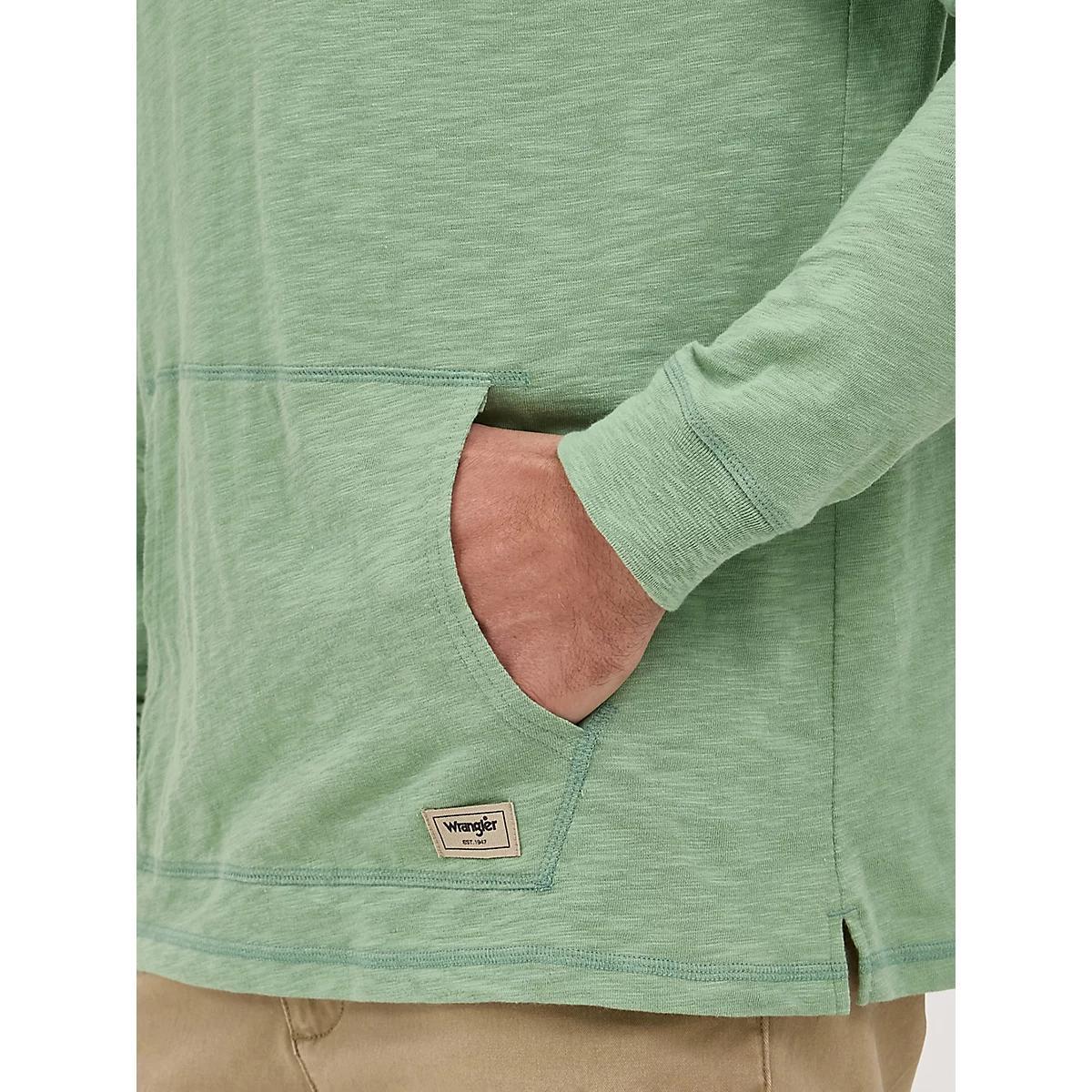 Men's Lightweight Hooded Pullover in Basil Product Image