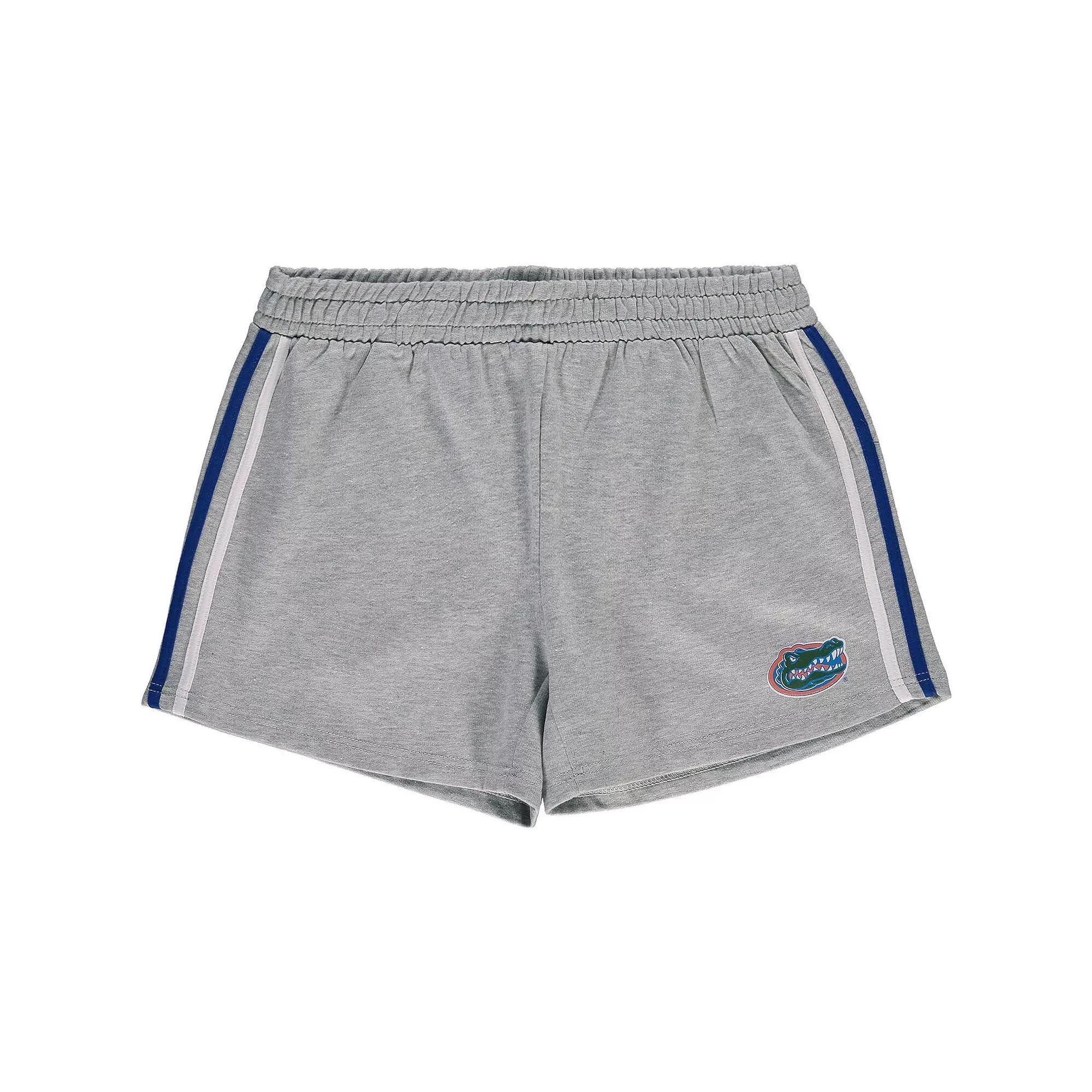 Women's Heathered Gray Florida Gators Plus Size 2-Stripes Shorts, Size: 3XL, Grey Product Image
