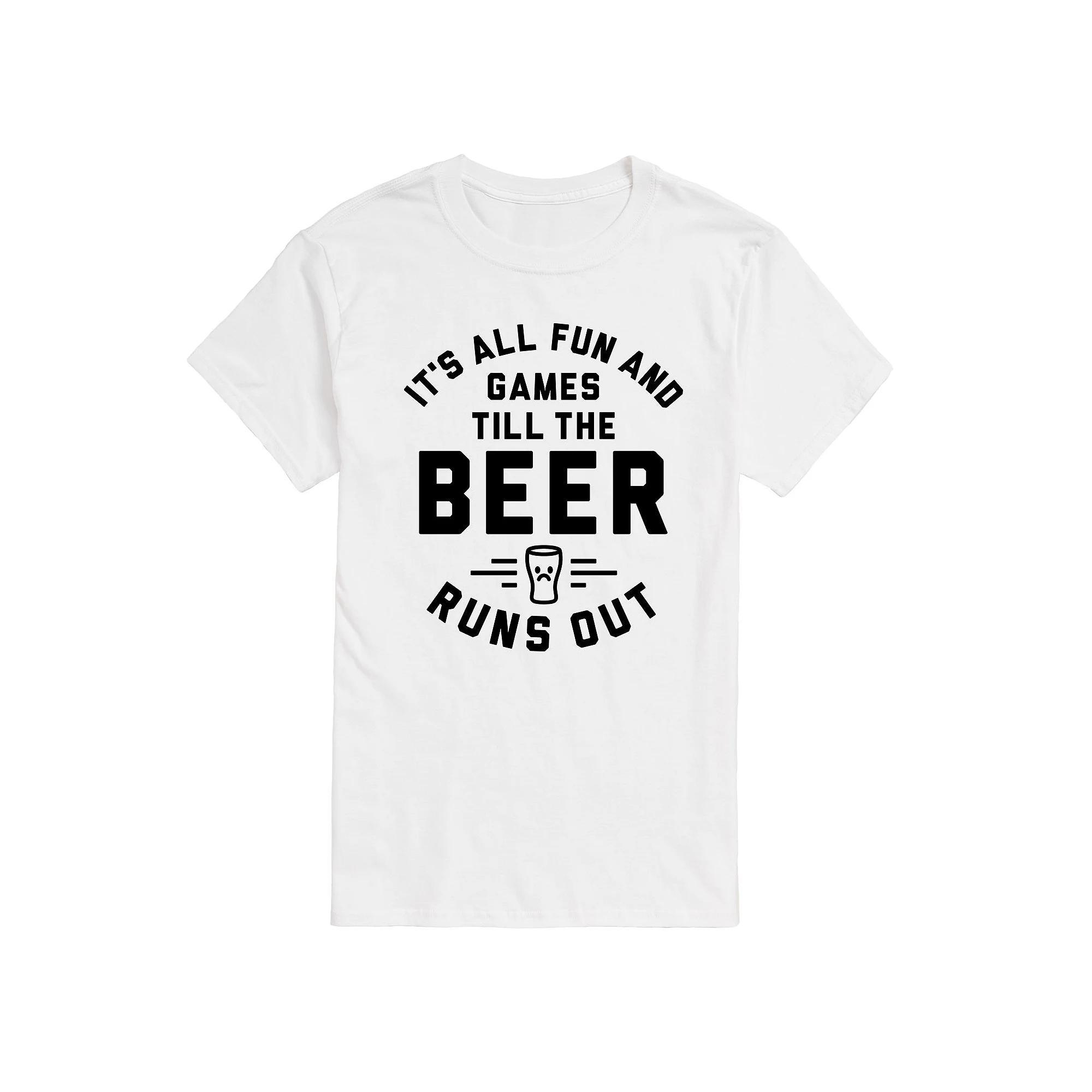 Big & Tall Fun And Games Till The Beer Runs Out Graphic Tee, Mens Product Image