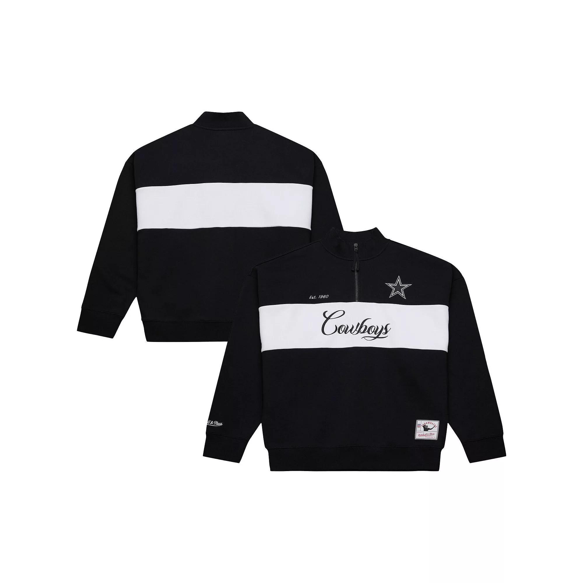 Women's Mitchell & Ness Black Dallas Cowboys Quarter-Zip Jacket, Size: XL Product Image