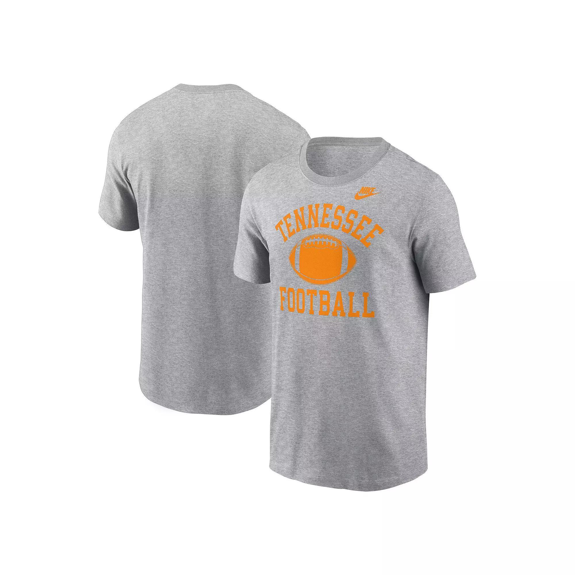 Men's Nike Heather Gray Tennessee Volunteers Legacy Football Icon T-Shirt, Size: Medium, Grey Product Image