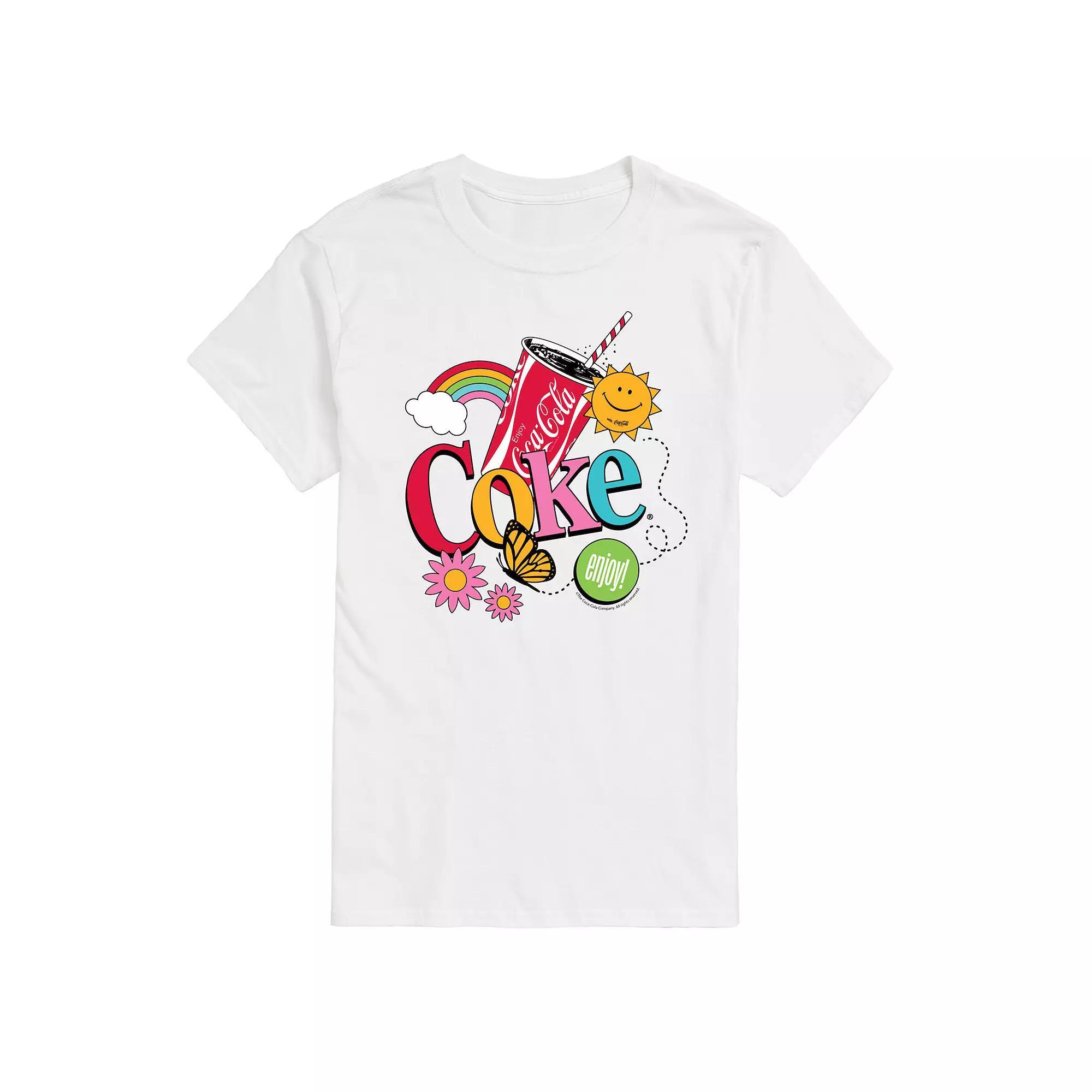 Mens Coke Colorful Collage Graphic Tee Ivory Product Image
