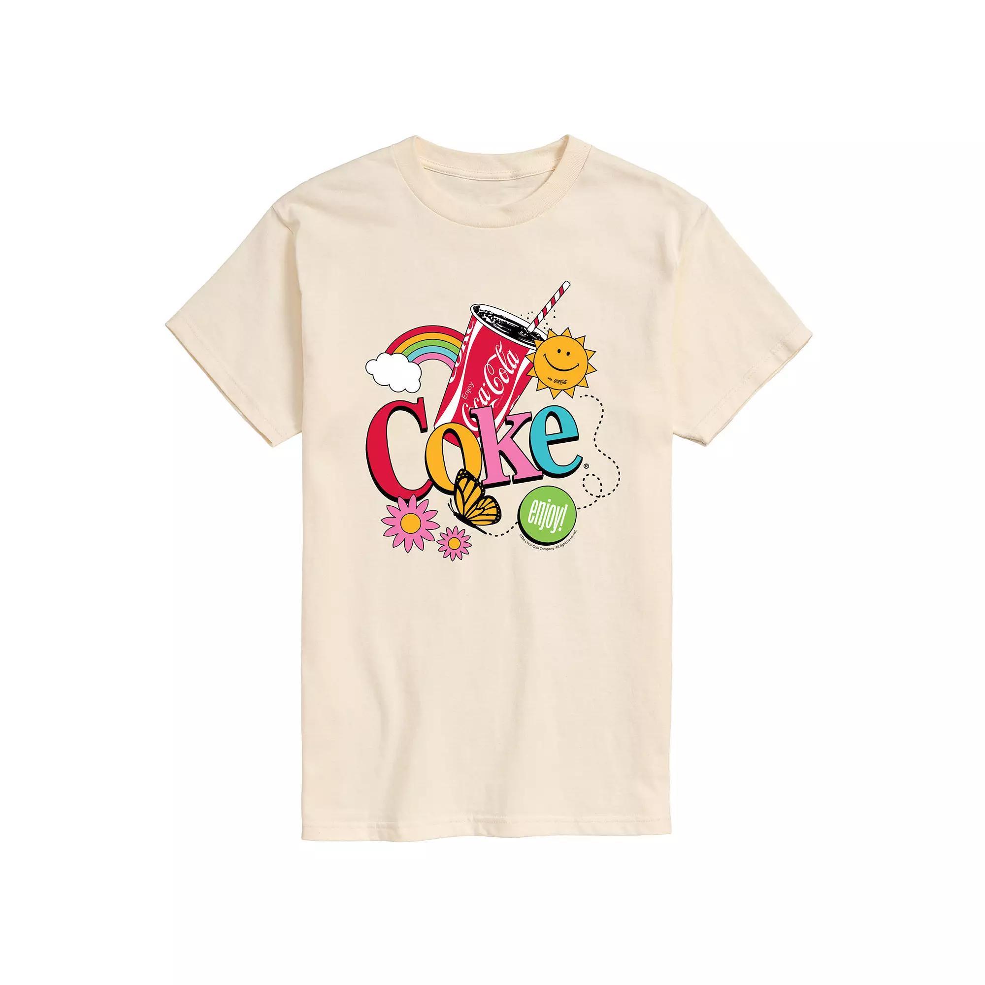 Mens Coke Colorful Collage Graphic Tee Ivory Product Image