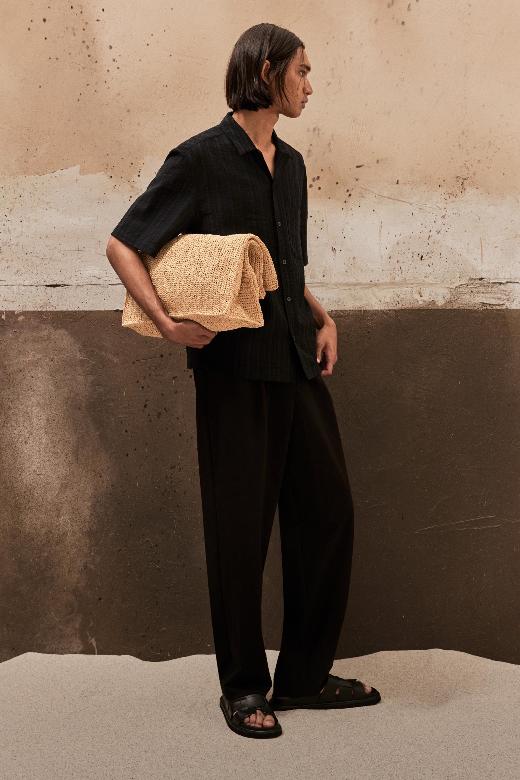 Regular-Fit Textured Resort Shirt Product Image