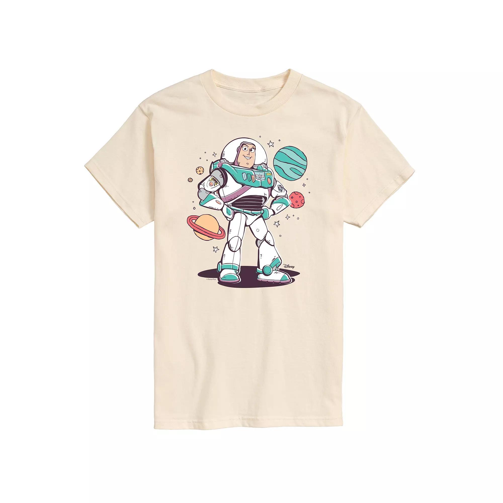 Disney / Pixar's Toy Story 4 Men's Buzz and Planets Graphic Tee, Size: Large, Ivory Product Image