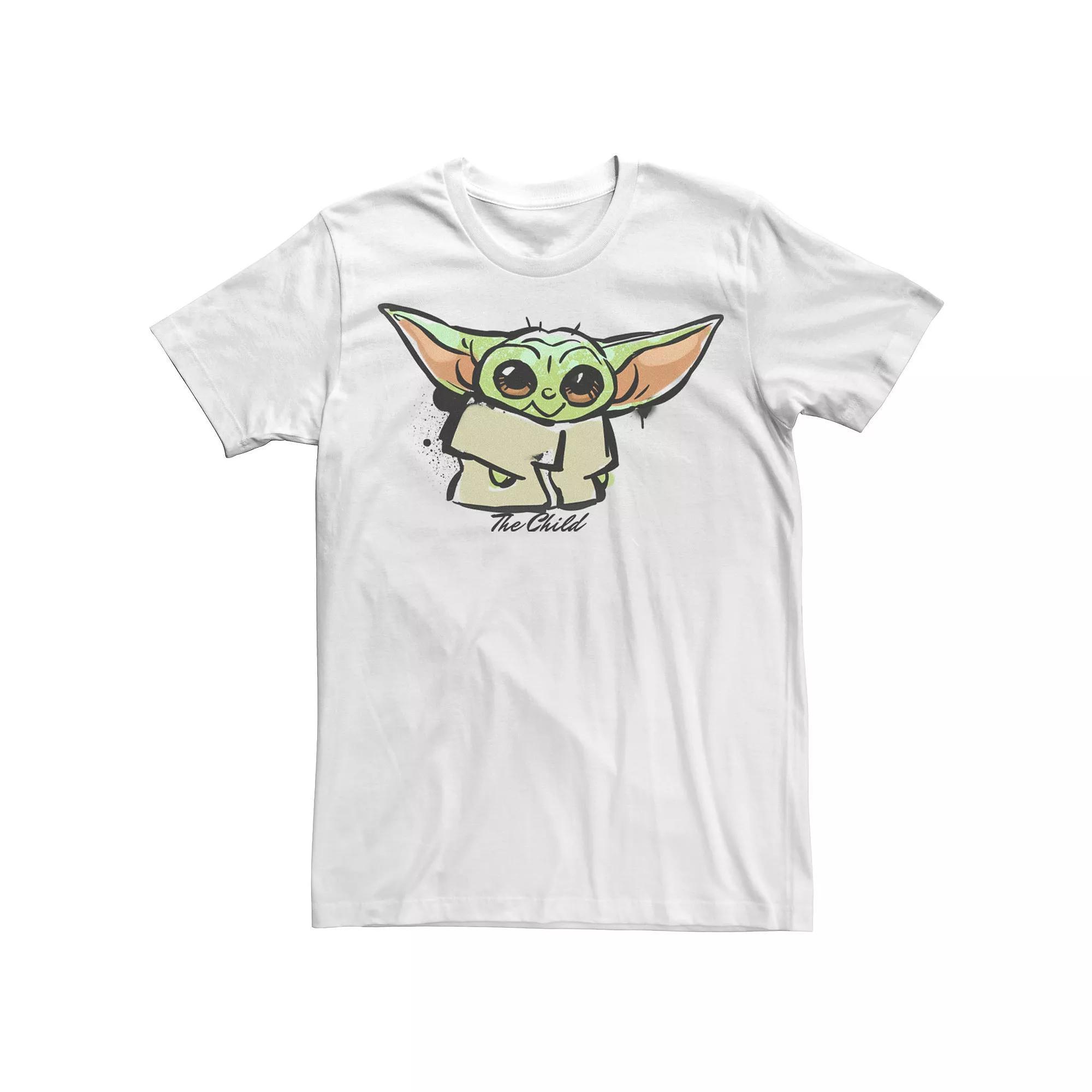 Men's Star Wars The Mandalorian Bb Child Paint Poster Tee, Size: Small, White Product Image