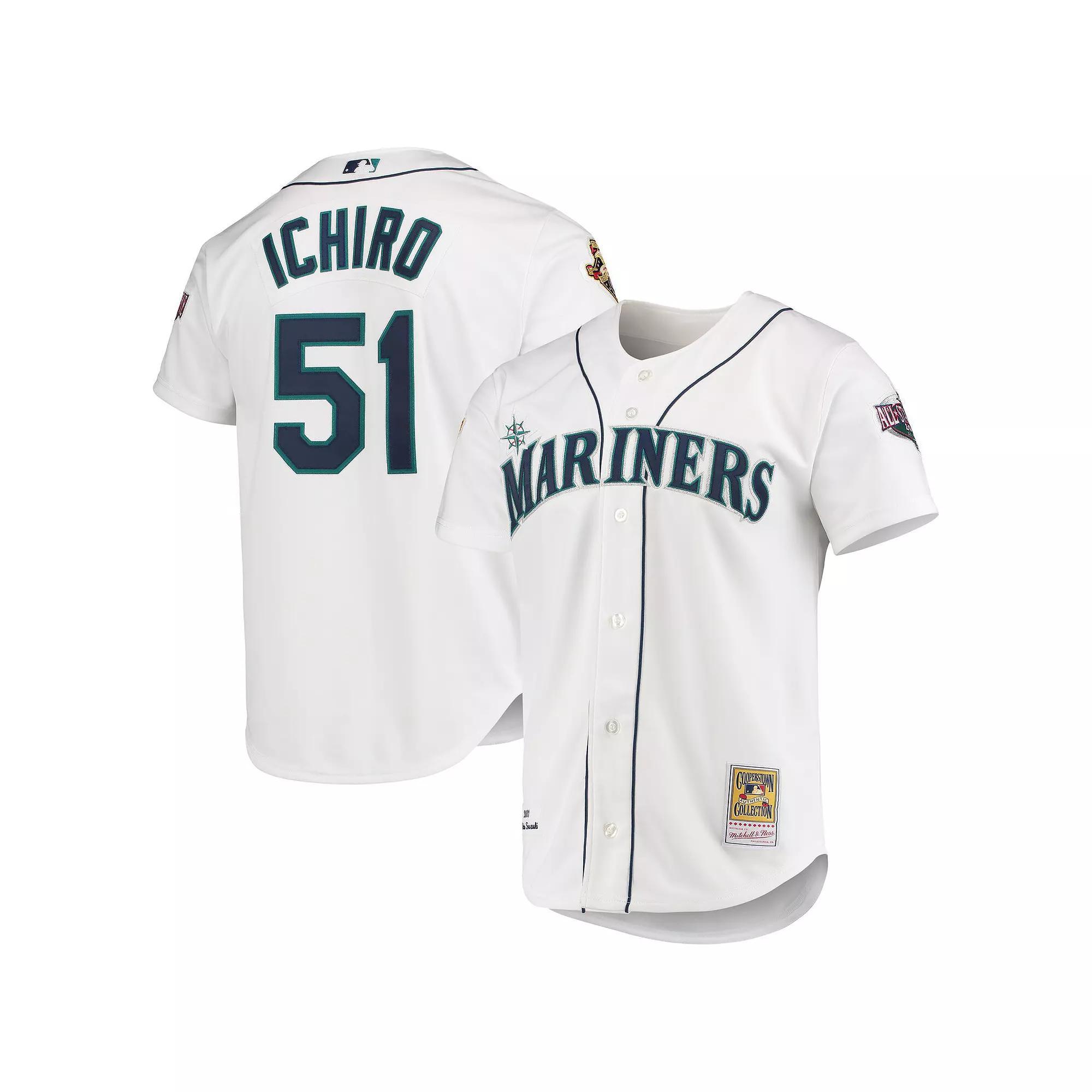 Mens Mitchell & Ness Ichiro Suzuki Seattle Mariners 2001 MLB All-Star Game Cooperstown Collection Authentic Jersey Product Image