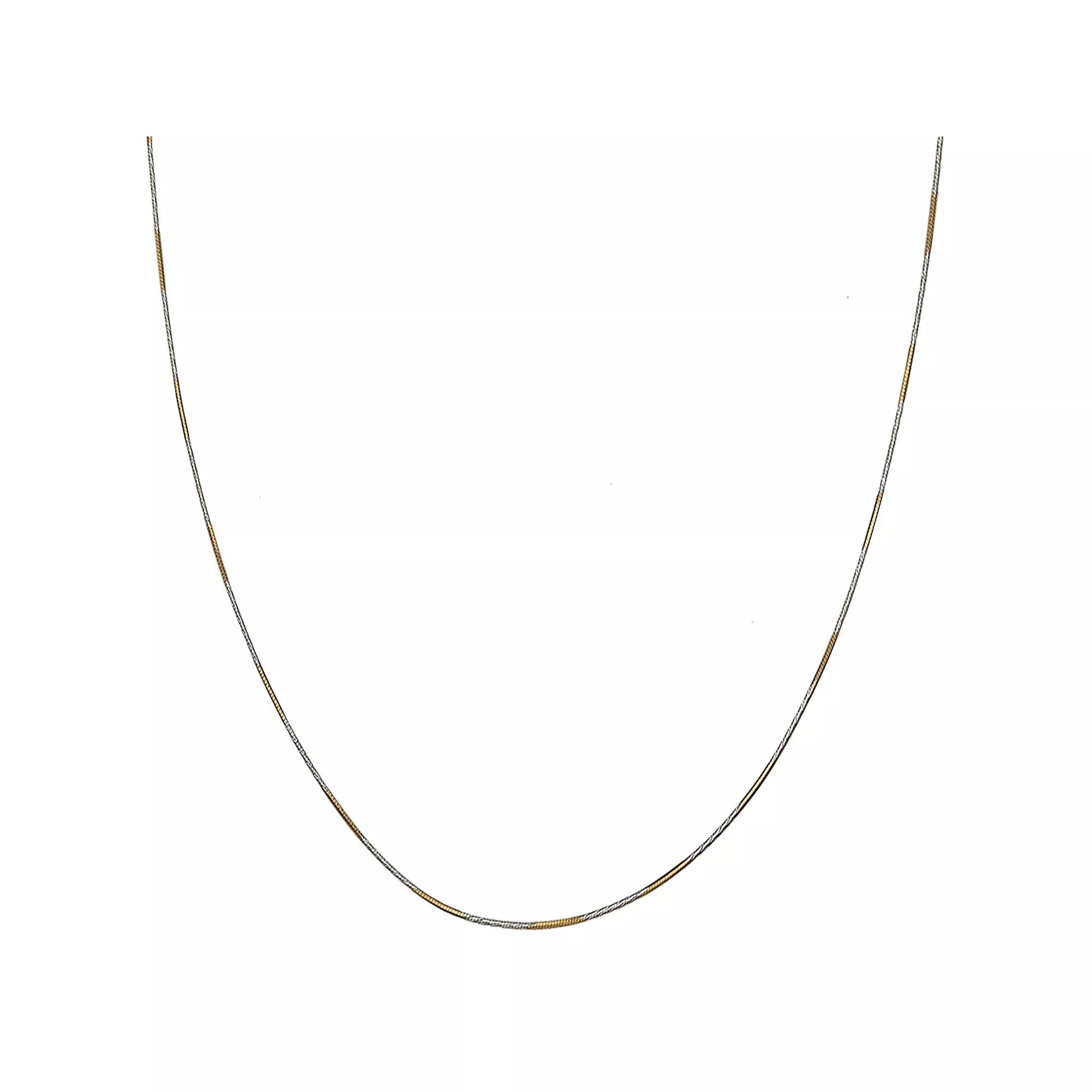 PRIMROSE Two-Tone Sterling Silver 18k Gold Plated Textured Square Snake Chain Necklace, Women's, Size: 18", Two Tone Product Image