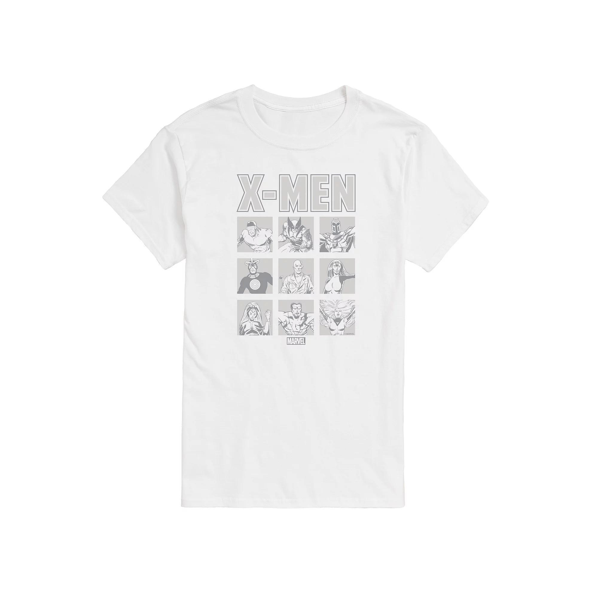 Big & Tall Marvel X-Men Monochrome Grid Graphic Tee, Mens Product Image