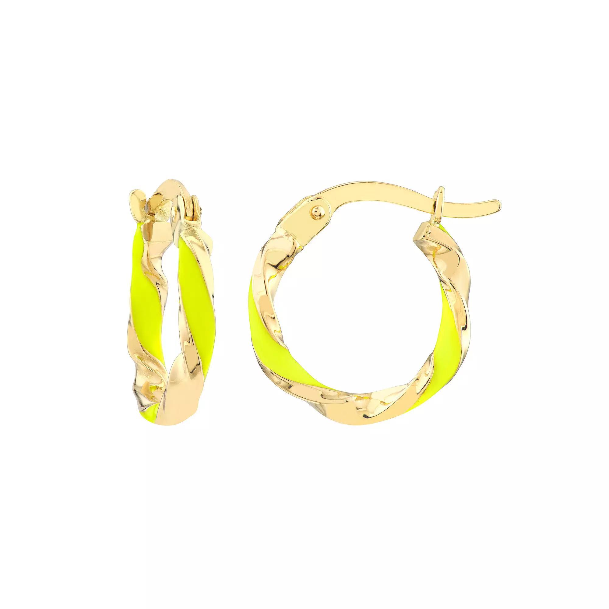 Color Romance 10 mm Enamel Twist Hoop Earrings, Women's, Blue Product Image