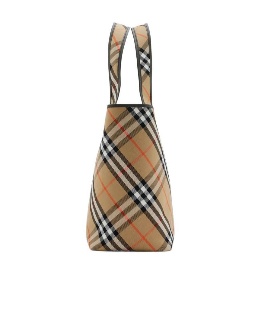 BURBERRY Check Medium Tote Bag In Beige Product Image