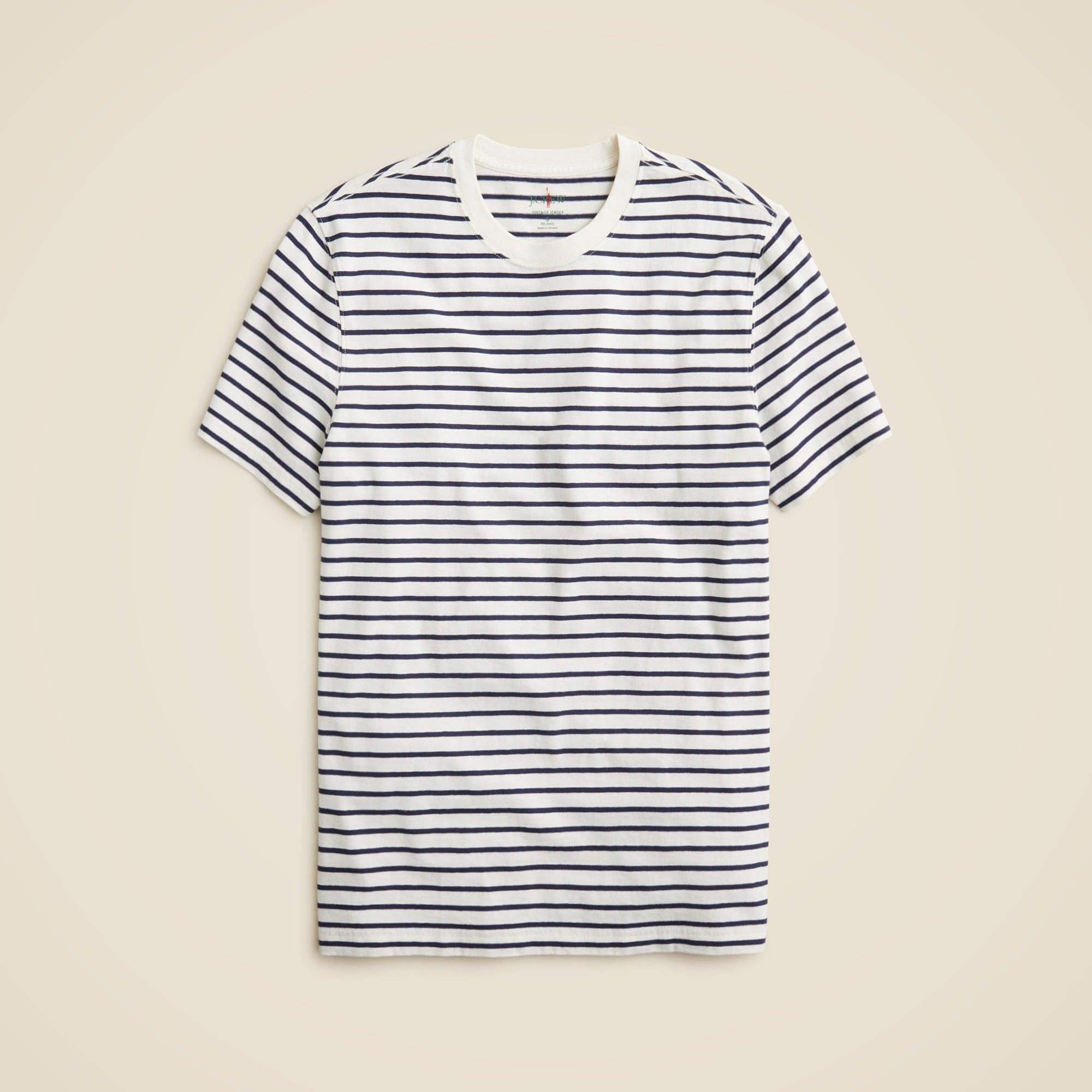 Vintage-wash cotton T-shirt in stripe Product Image