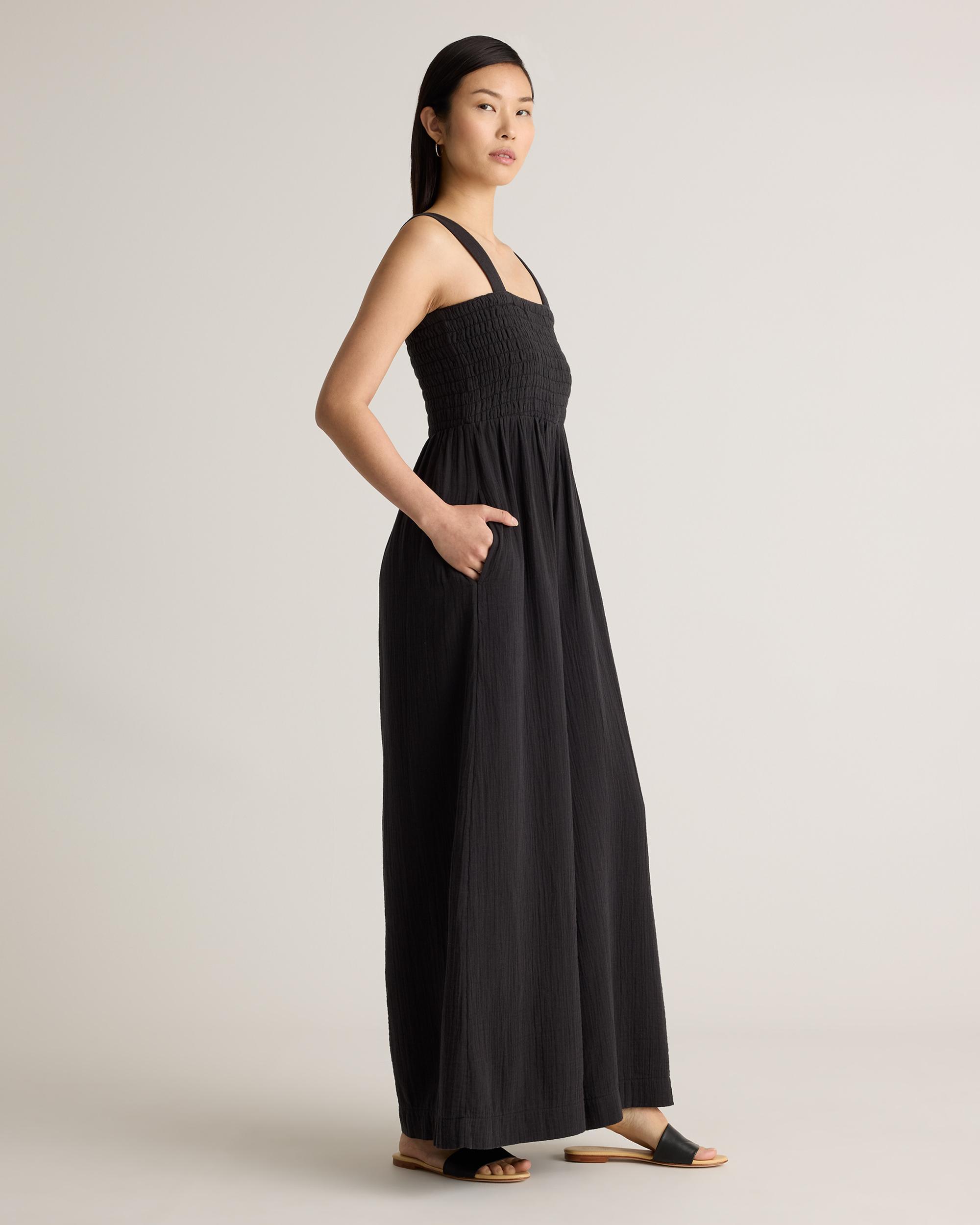 Quince | Women's Gauze Smocked Wide Leg Jumpsuit Organic Cotton Product Image
