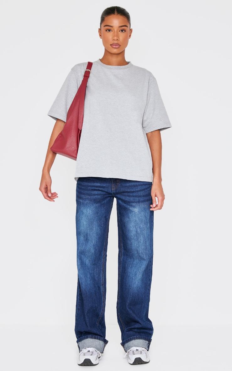 Grey Marl Oversized Premium Cotton T-shirt Product Image
