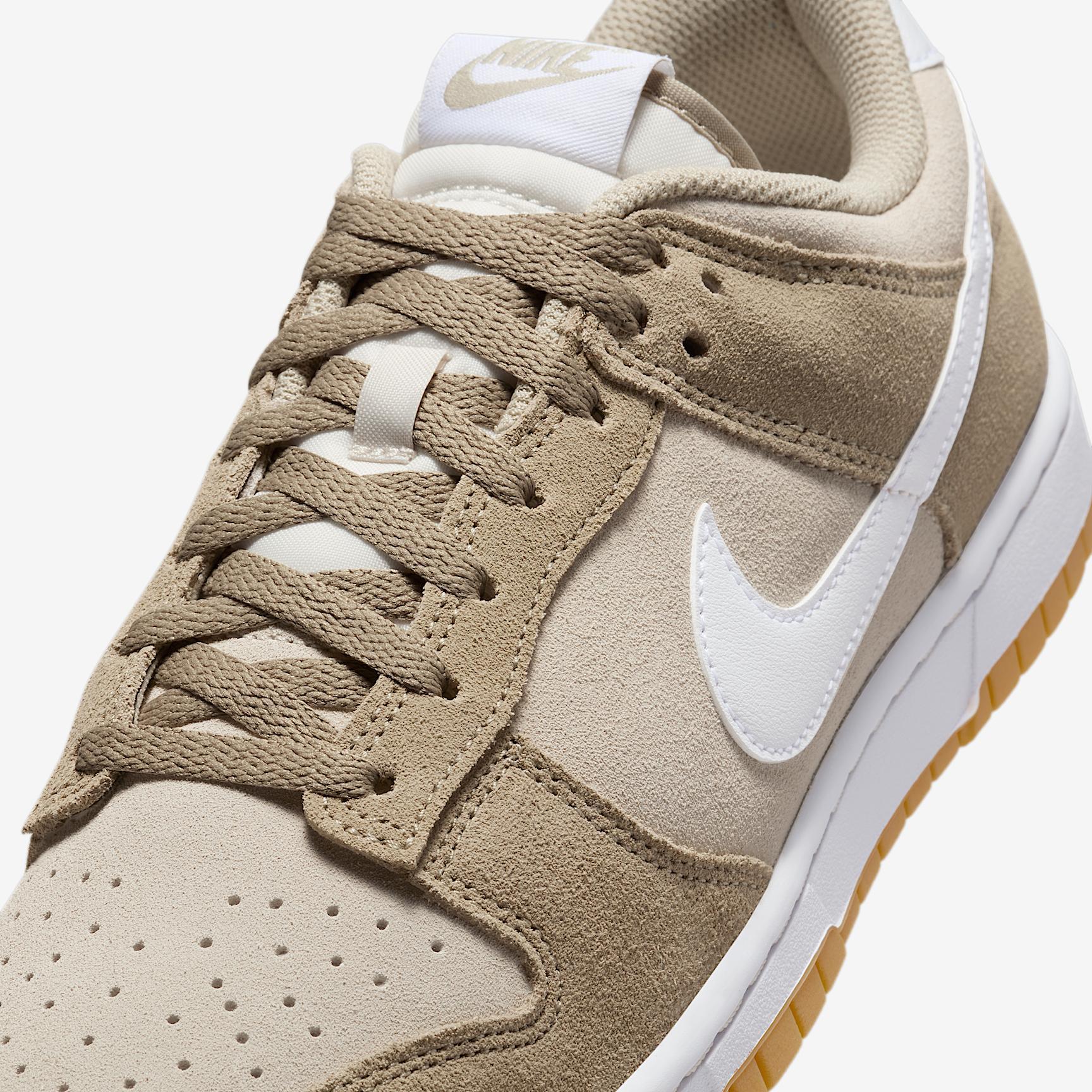 Nike Mens Dunk Low Retro SE Casual Shoes in Pale Ivory/White/Light Orewood Brown Product Image
