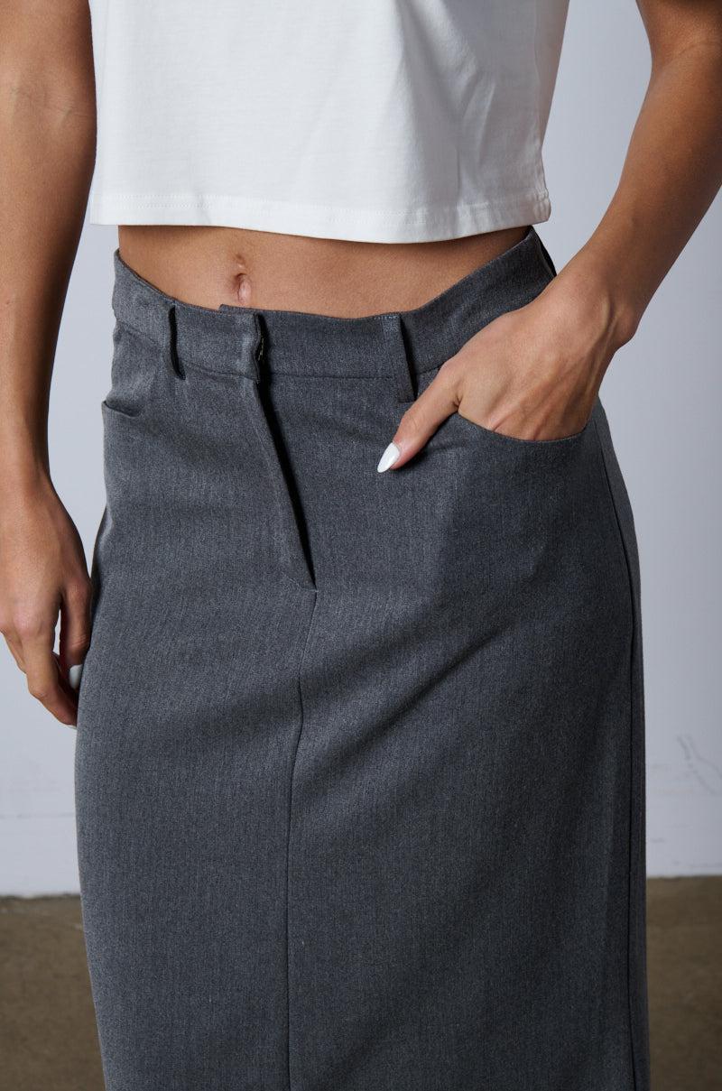 MINIMAL ELEGANCE WOVEN MAXI SKIRT Product Image